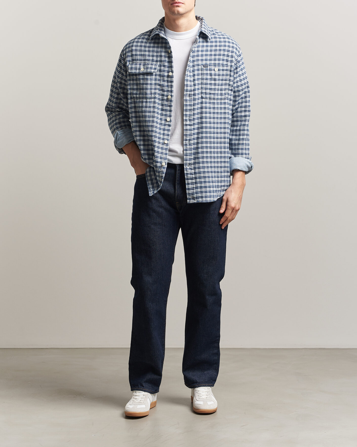 Herren | Hemden | Polo Ralph Lauren | Double Faced Oxford Shirt Dark Indigo Cream