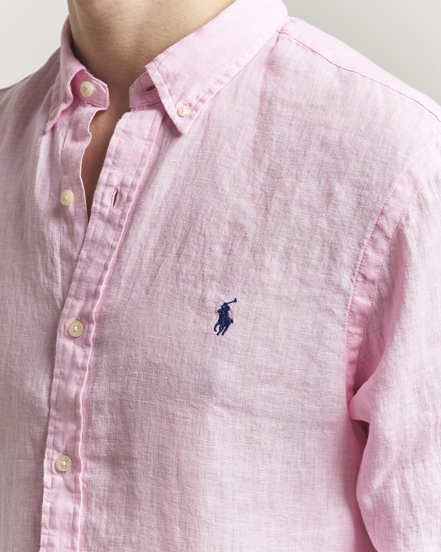 Herren | Hemden | Polo Ralph Lauren | Slim Fit Linen Shirt Carmel Pink