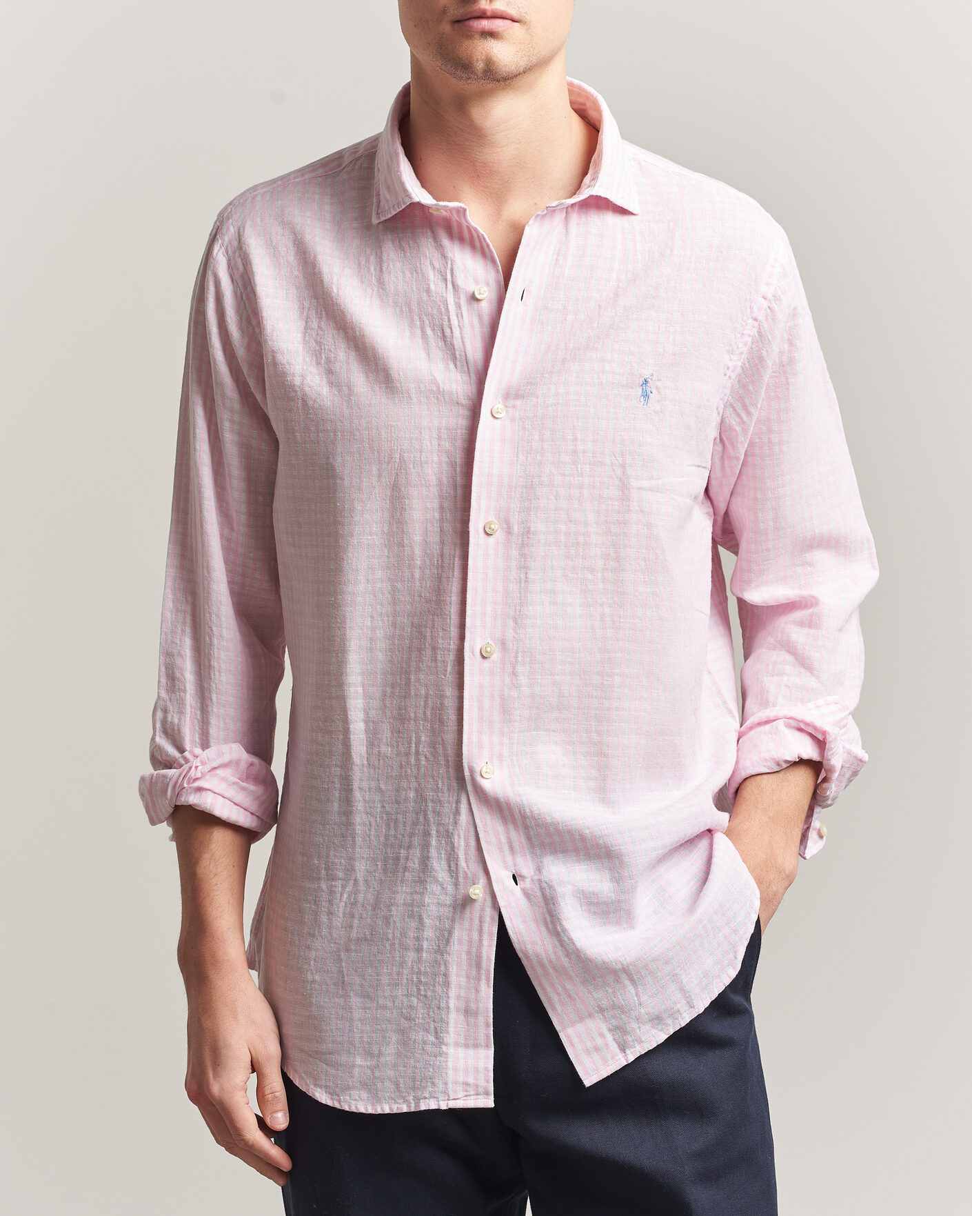 Herren | Hemden | Polo Ralph Lauren | Cotton/Linen Seersucker Shirt Pink/White