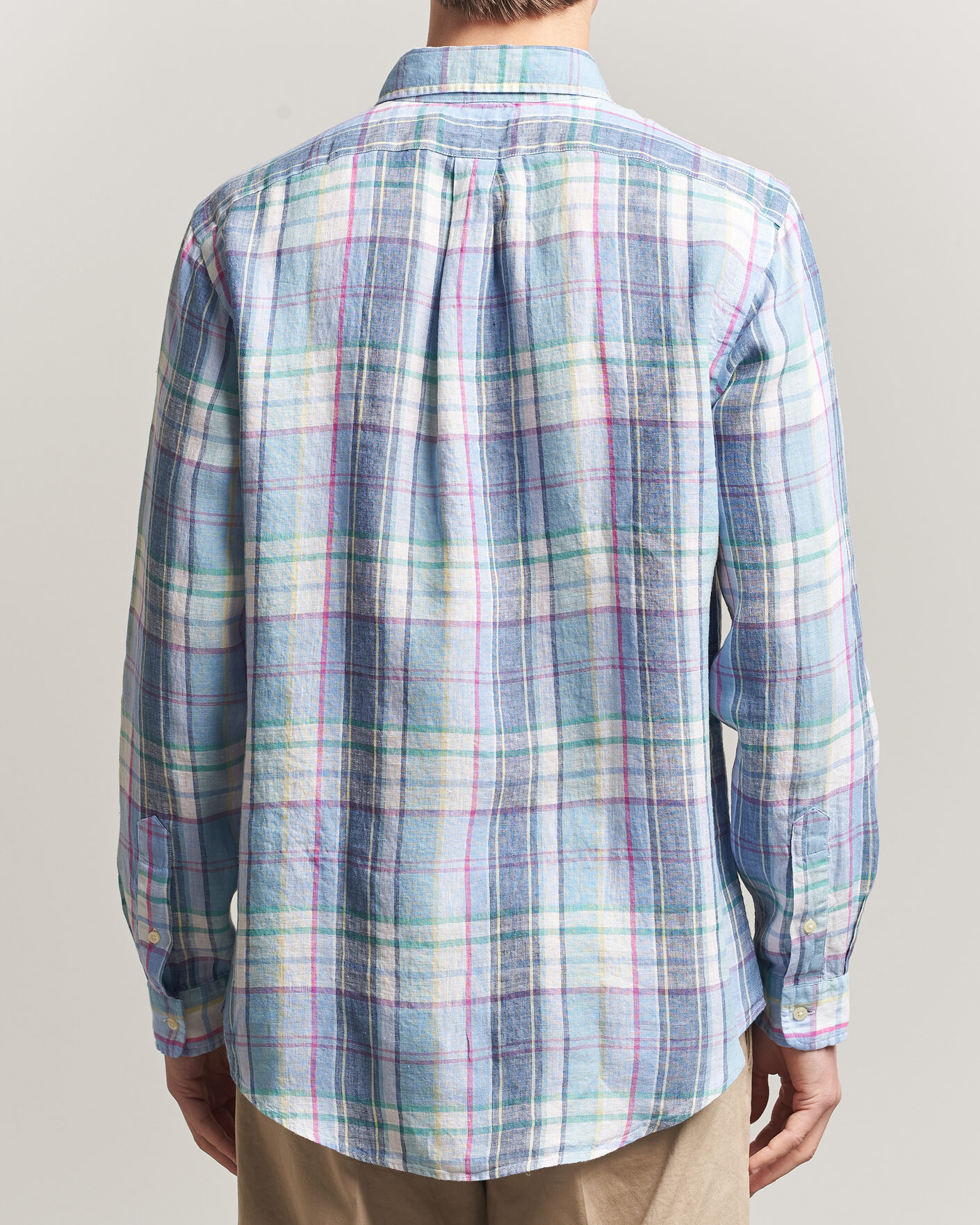 Herren | Hemden | Polo Ralph Lauren | Custom Fit Check Linen Shirt Blue/White