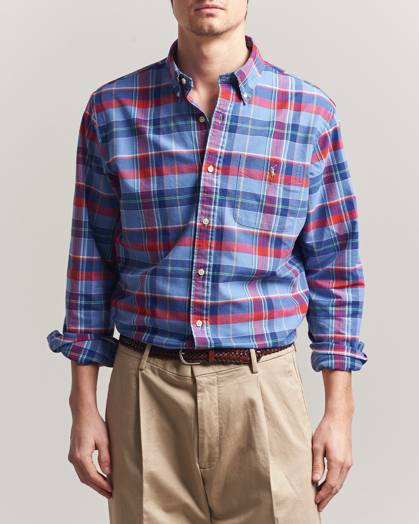 Herren | Hemden | Polo Ralph Lauren | Custom Fit Check Oxford Shirt Blue Multi