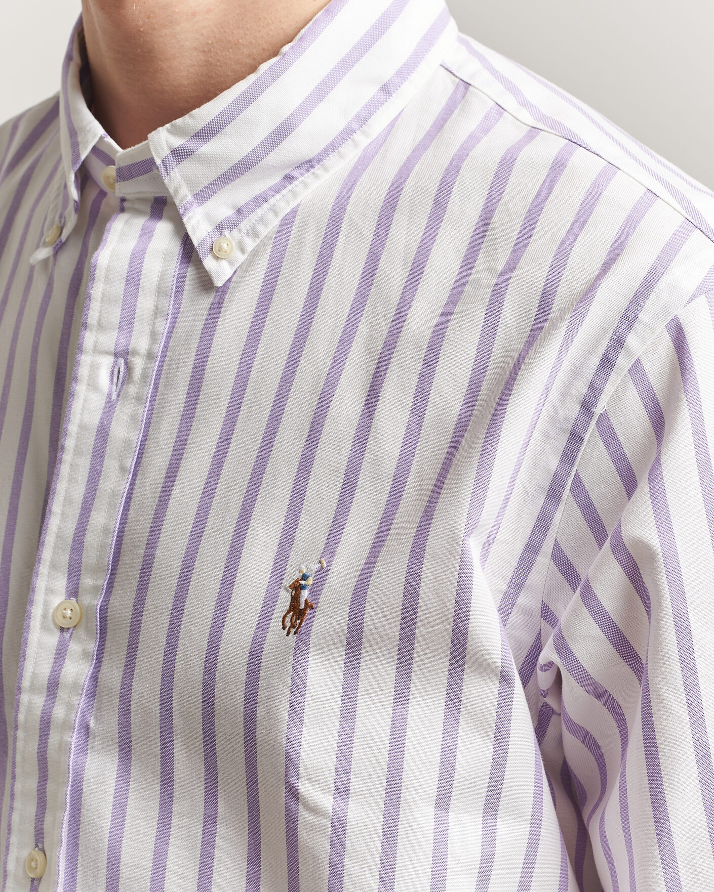 Herren | Hemden | Polo Ralph Lauren | Custom Fit Striped Oxford Shirt Purple
