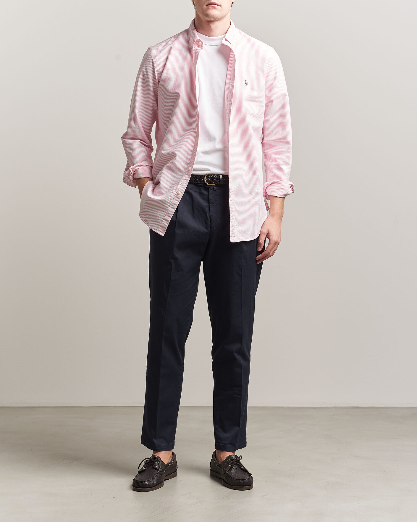 Herren | Hemden | Polo Ralph Lauren | Custom Fit Micro Striped Oxford Shirt Pink