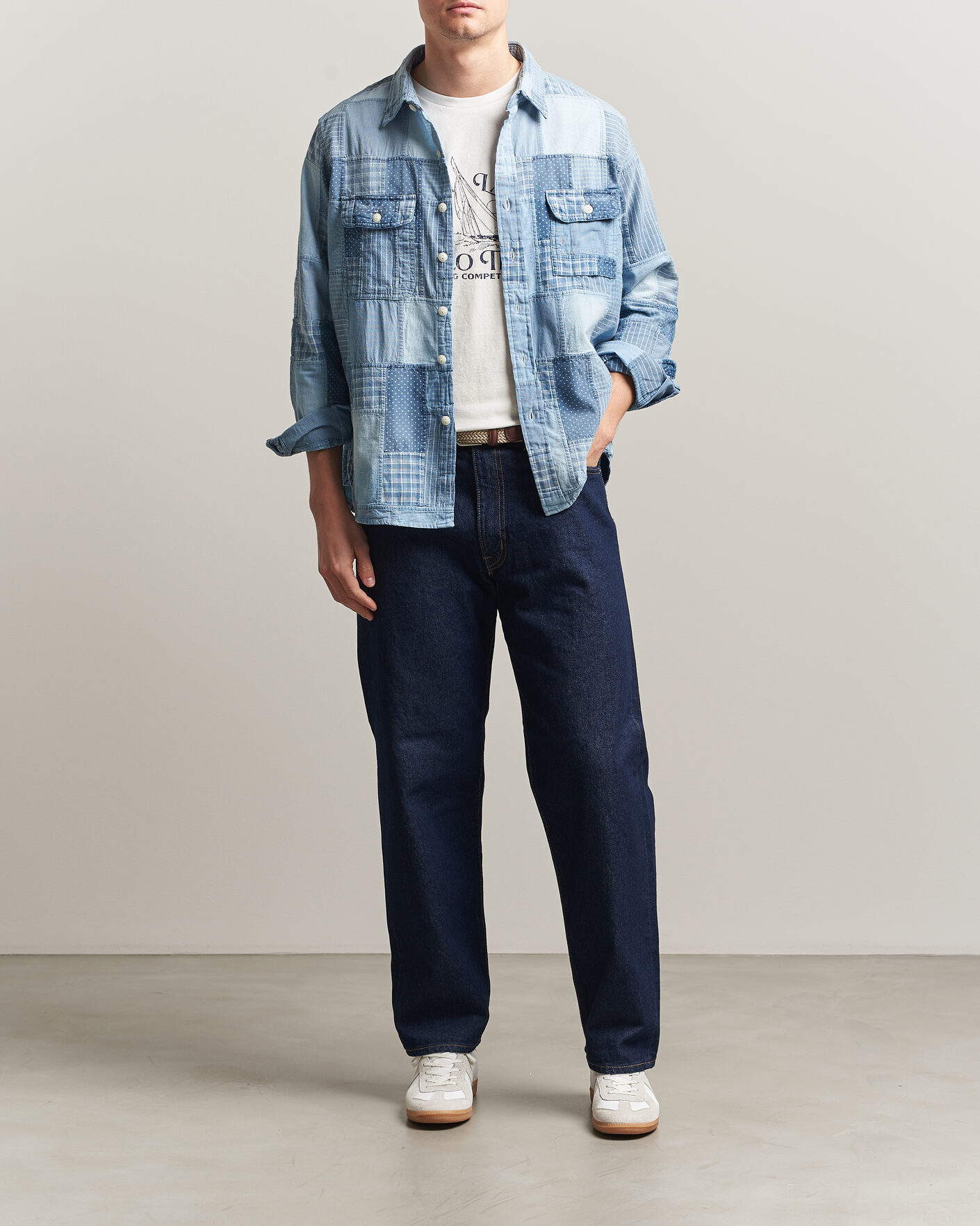 Herren | Hemden | Polo Ralph Lauren | Indigo Patchwork Shirt Blue