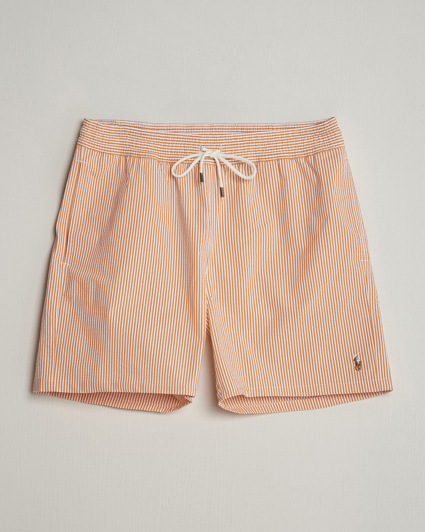 Herren | Badehosen | Polo Ralph Lauren | Traveler Mid Trunk Seersucker Peach
