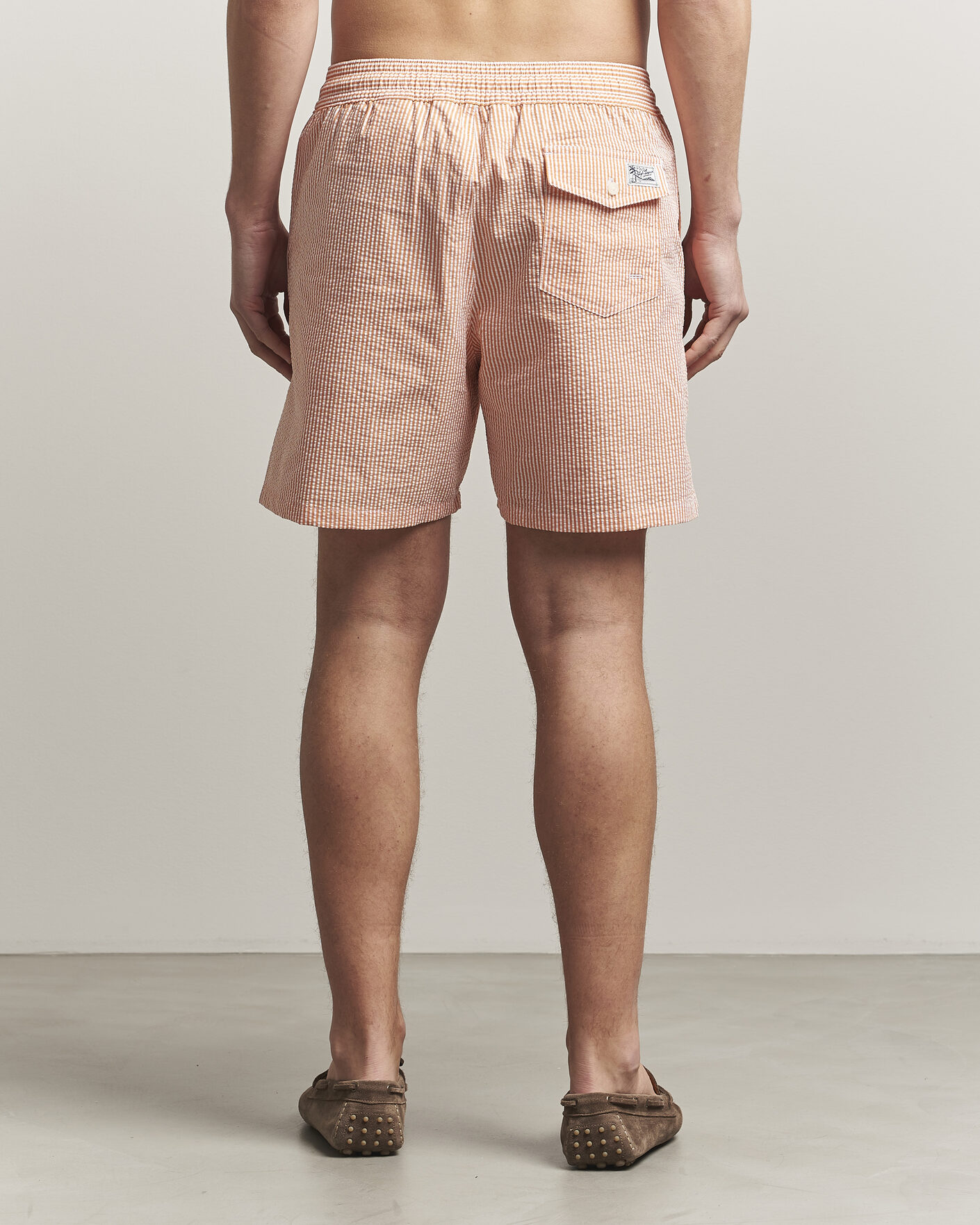 Herren | Badehosen | Polo Ralph Lauren | Traveler Mid Trunk Seersucker Peach