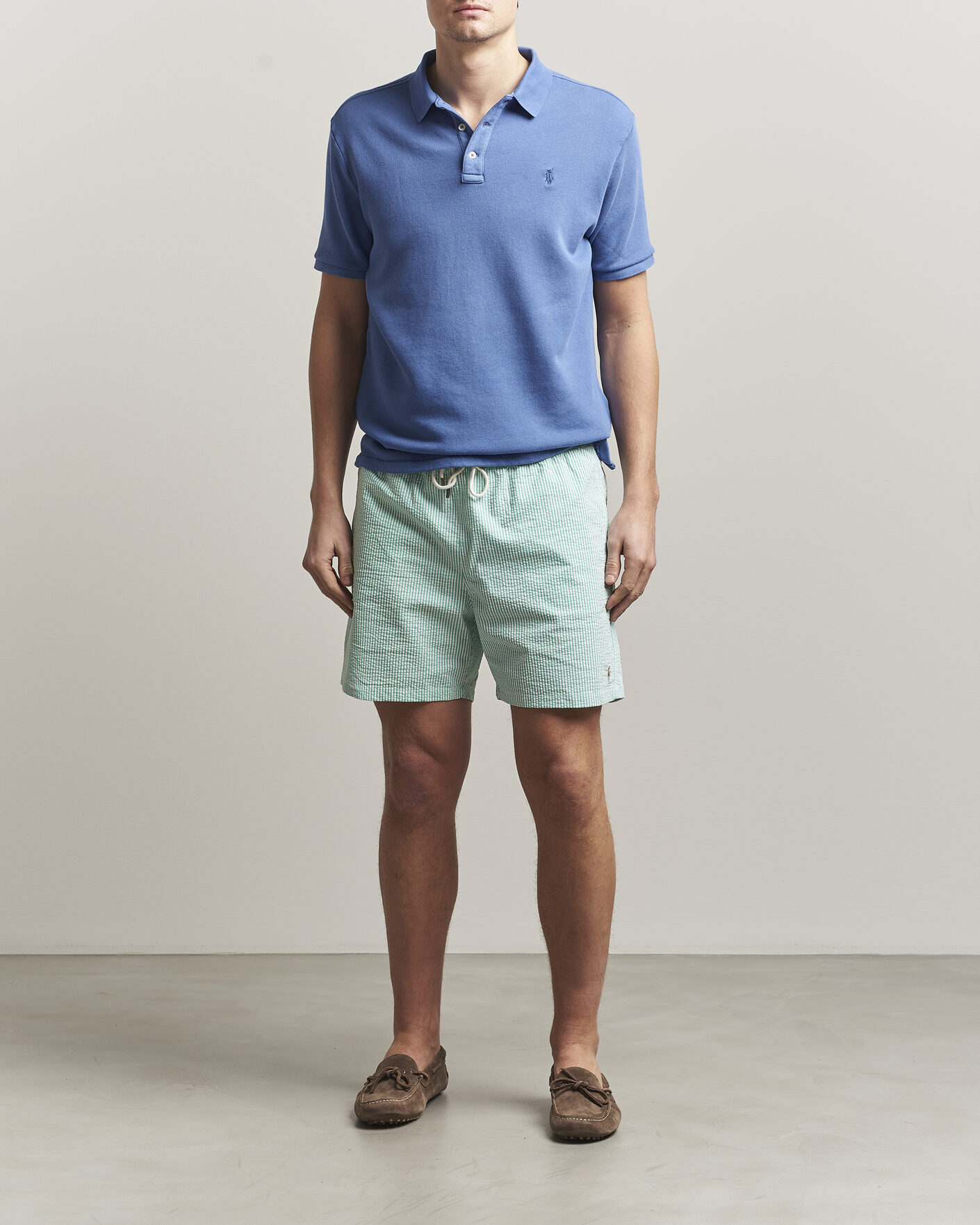 Herren | Badehosen | Polo Ralph Lauren | Traveler Mid Trunk Seersucker Green