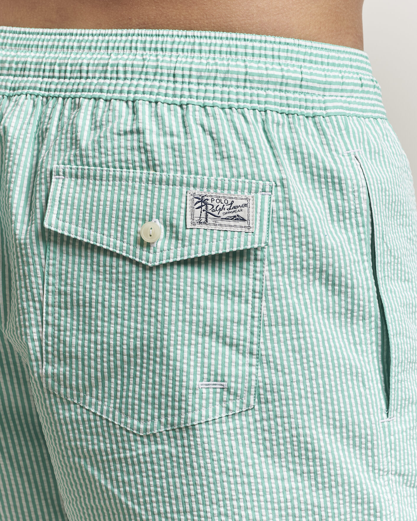 Herren | Badehosen | Polo Ralph Lauren | Traveler Mid Trunk Seersucker Green