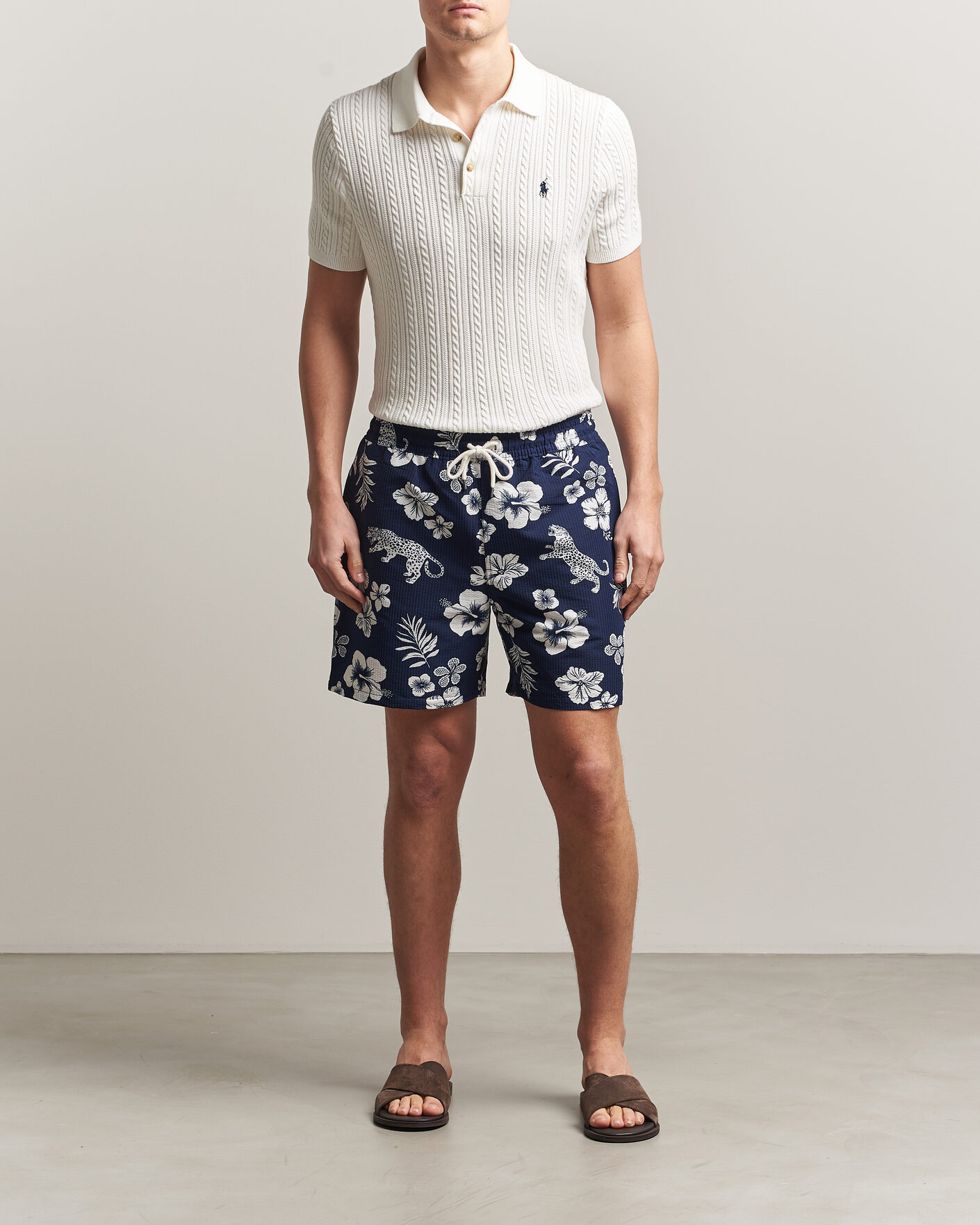 Herren | Badehosen | Polo Ralph Lauren | Traveler Mid Trunk Seersucker Jaguar Tropical
