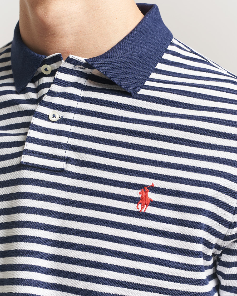 Herren | Poloshirts | Polo Ralph Lauren | Custom Slim Fit Striped Polo Navy/White