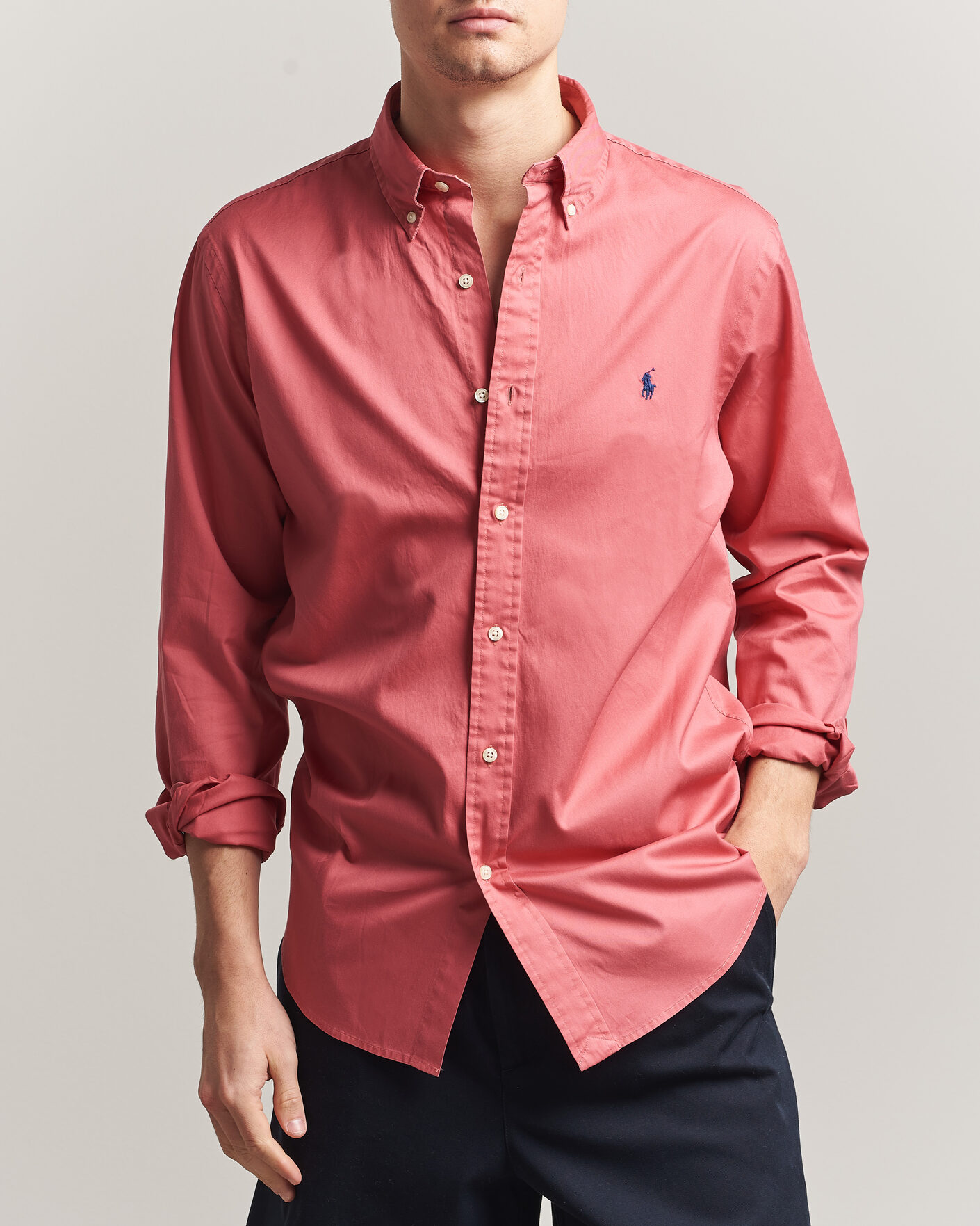 Herren | Hemden | Polo Ralph Lauren | Custom Fit Garment Twill Shirt Adirondack Berry