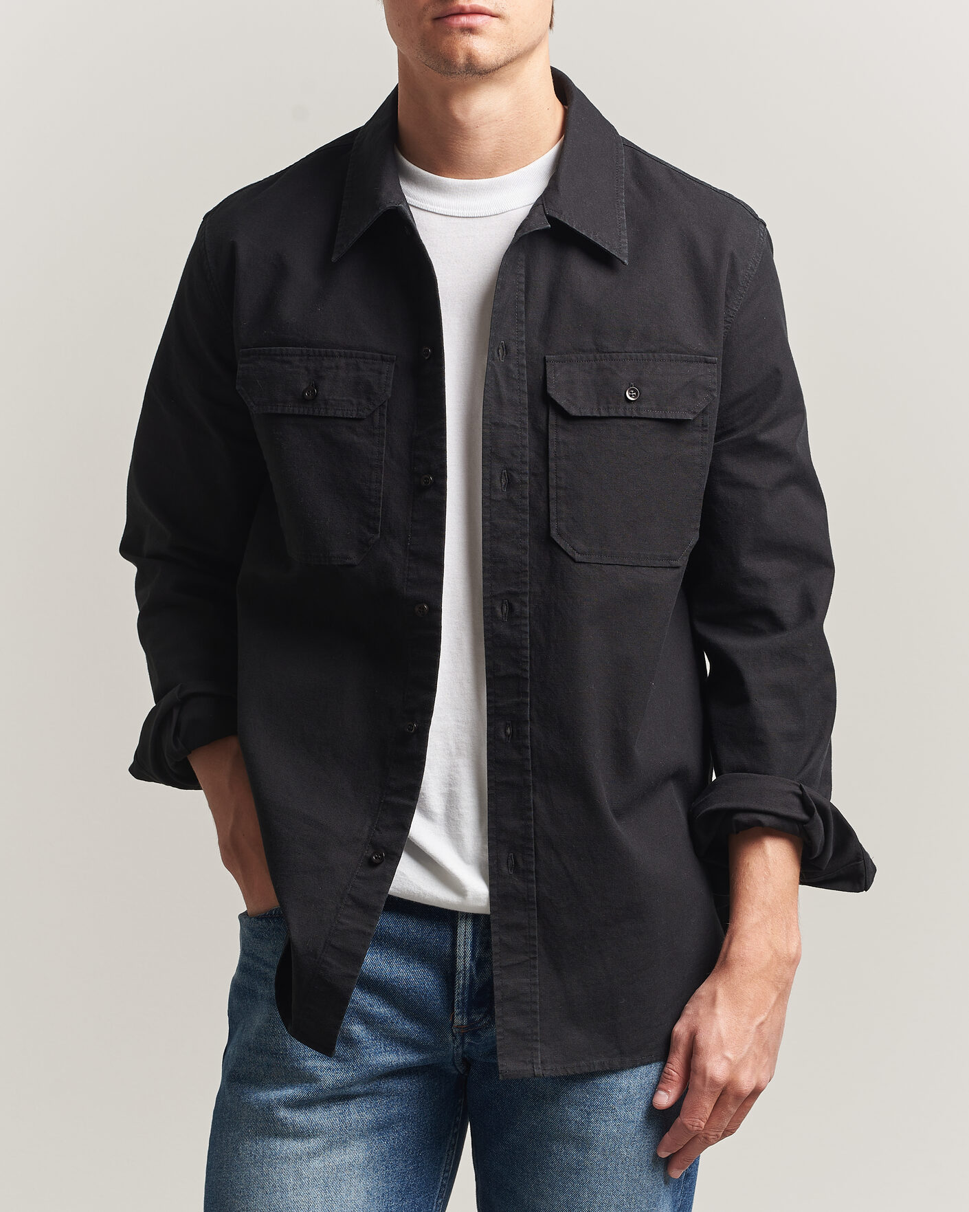 Herren | Hemden | A.P.C. | Safari Cotton/Linen Overshirt Faded Black