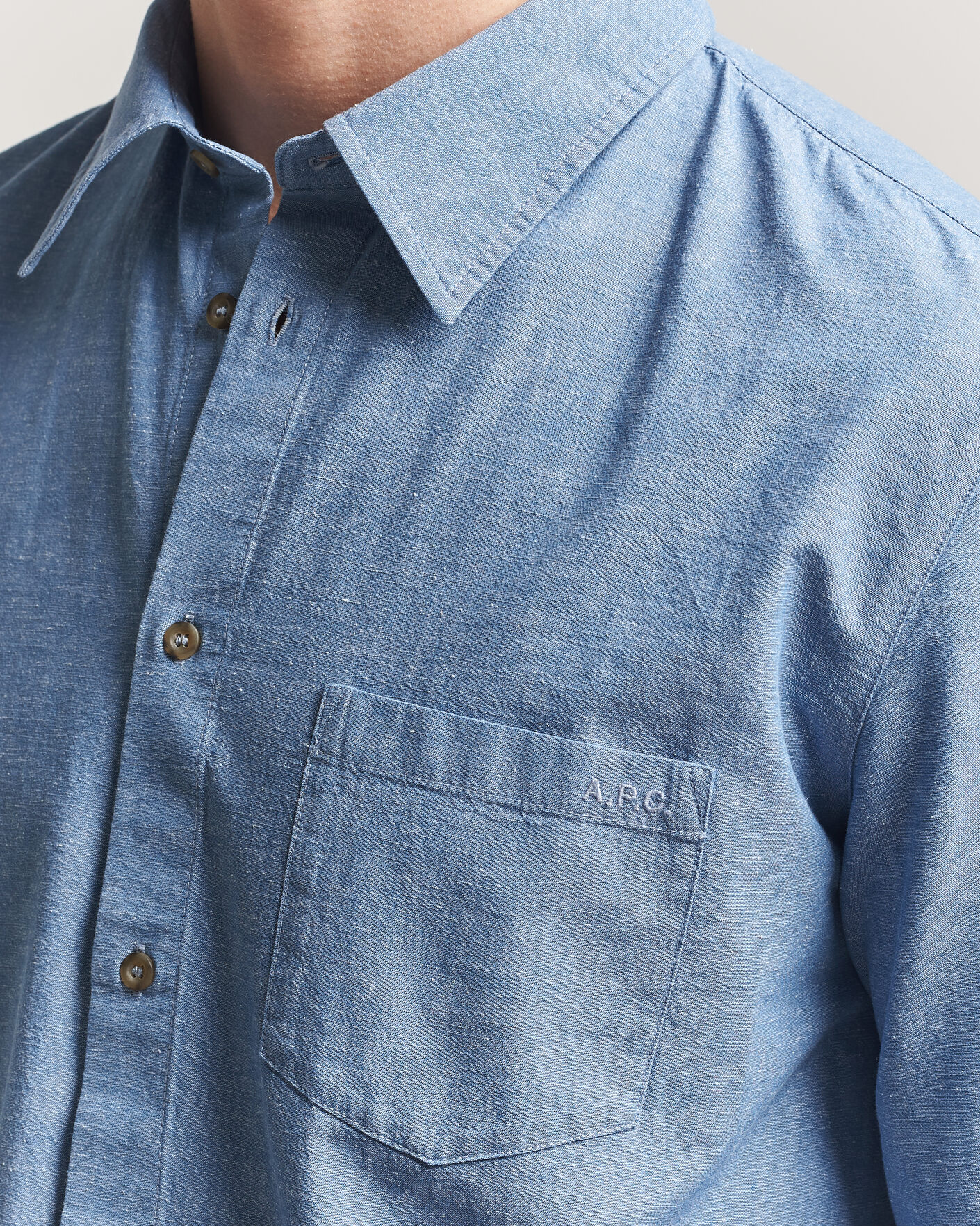 Herren | Hemden | A.P.C. | Harris Cotton/Linen Shirt Blue