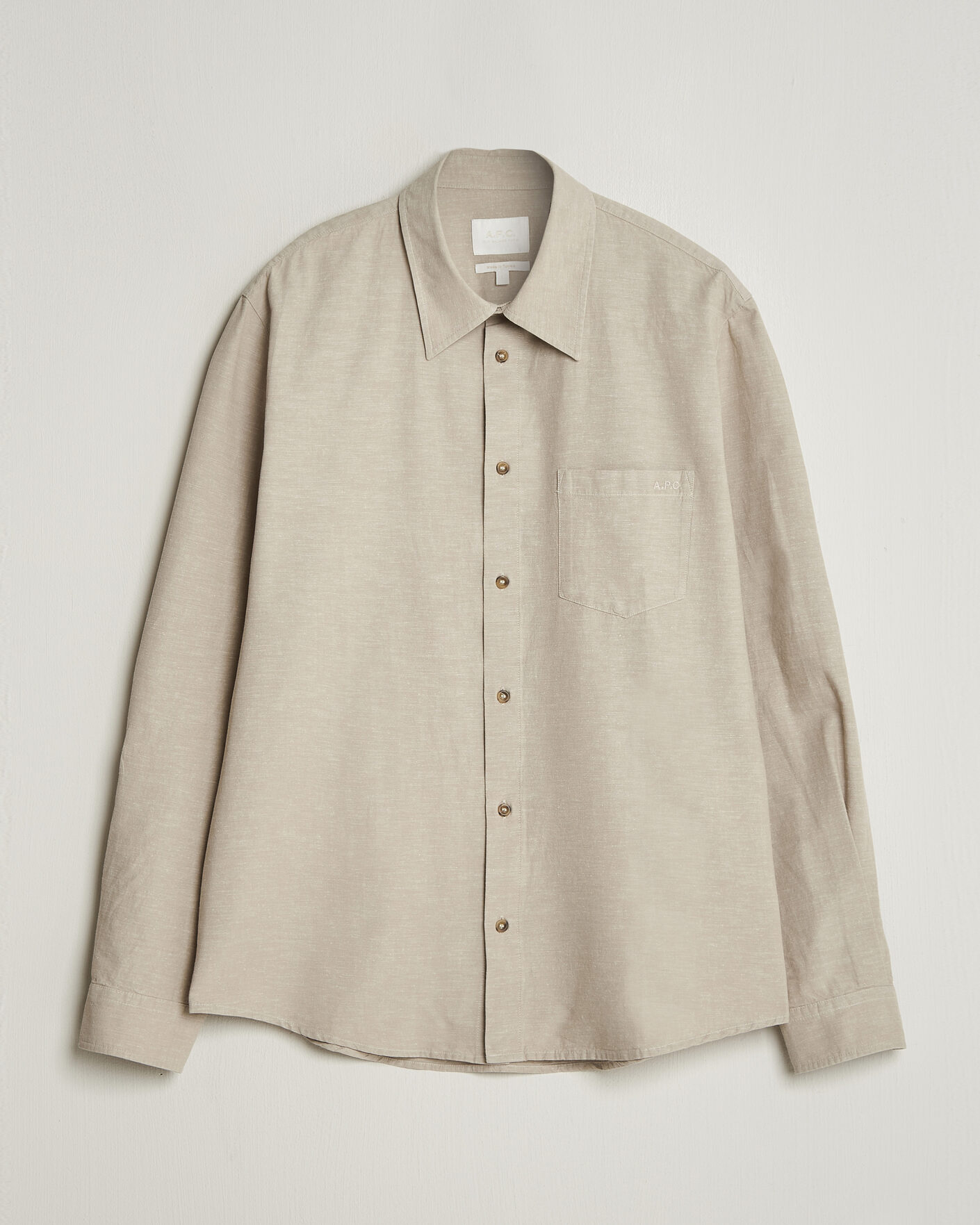 Herren | Hemden | A.P.C. | Harris Cotton/Linen Shirt Sage Green