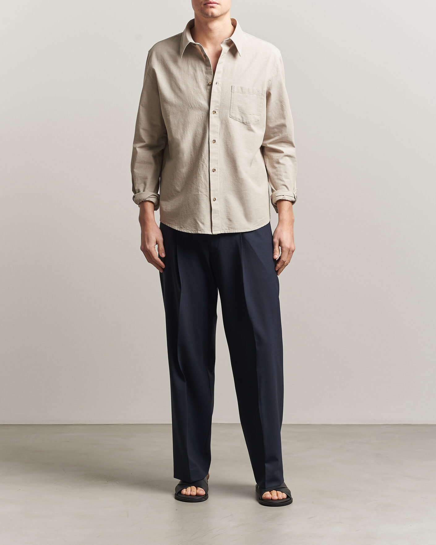 Herren | Hemden | A.P.C. | Harris Cotton/Linen Shirt Sage Green