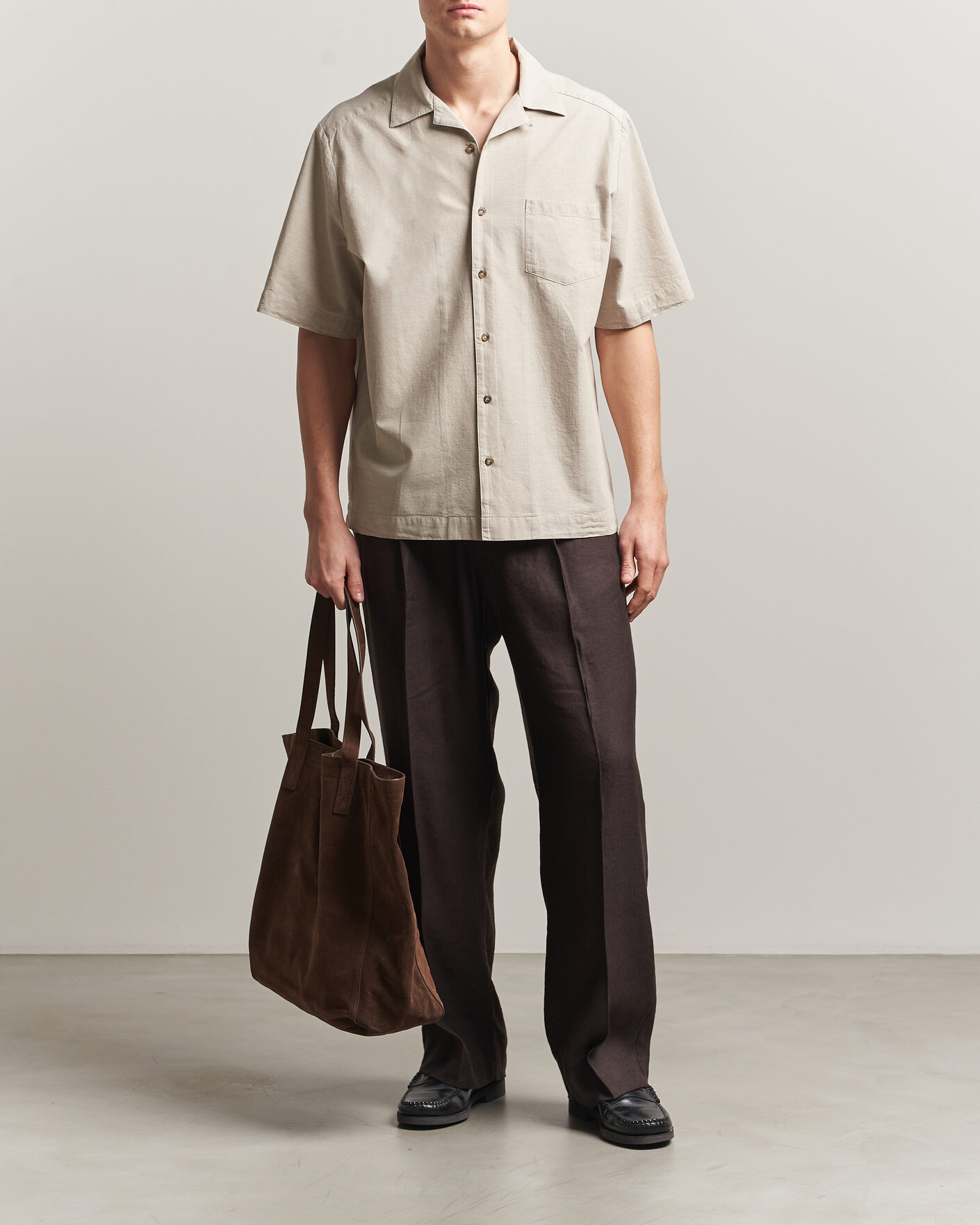 Herren | Hemden | A.P.C. | Jude Cotton/Linen Short Sleeve Shirt Sage Green