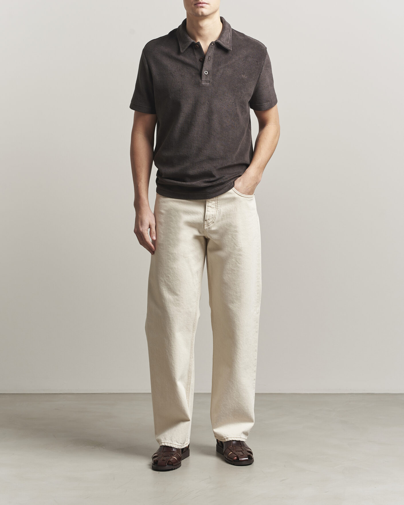 Herren | Poloshirts | A.P.C. | Julian Cotton Knitted Polo Brown
