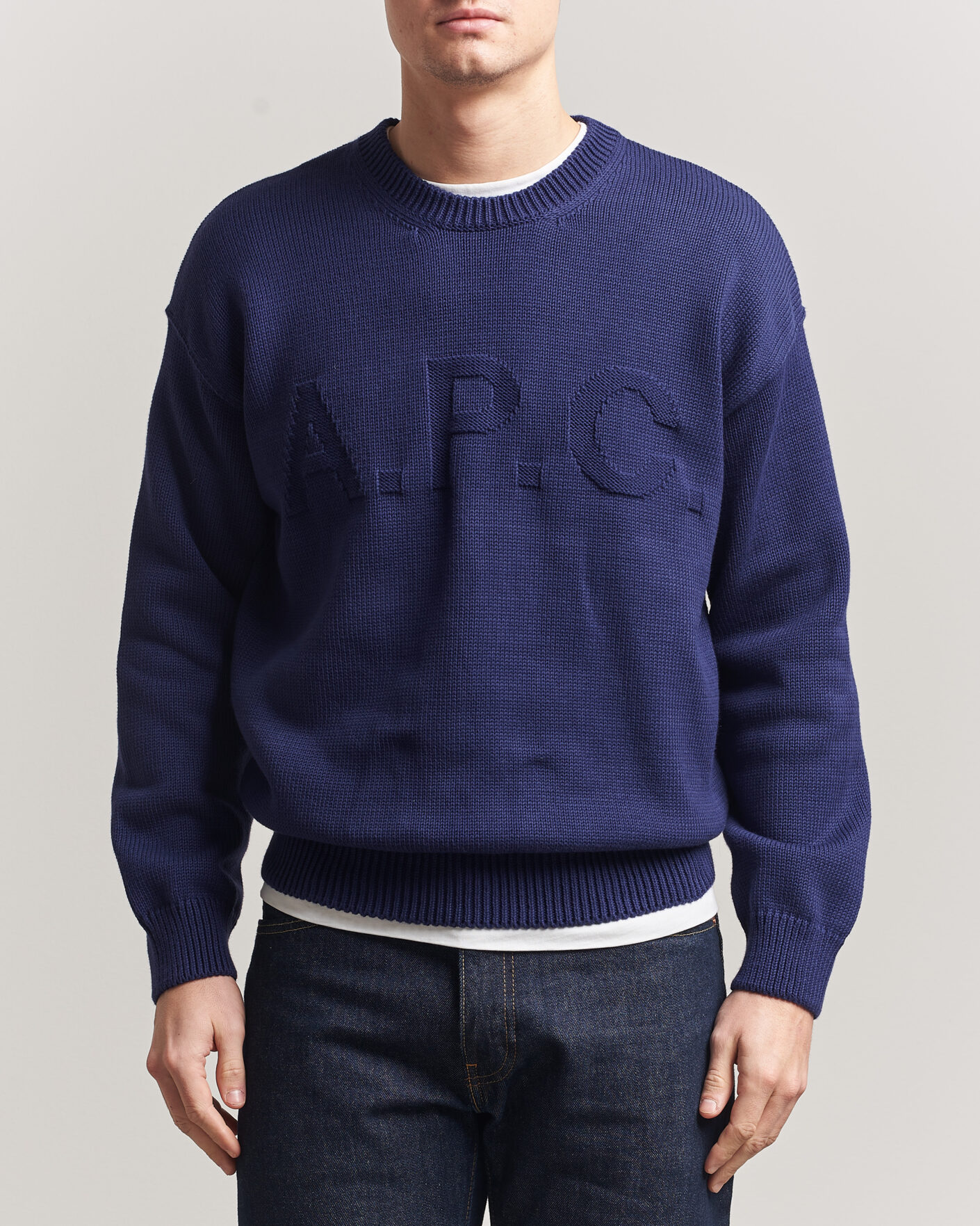 Herren | Pullover | A.P.C. | Leo Cotton Knitted Sweater Dark Blue