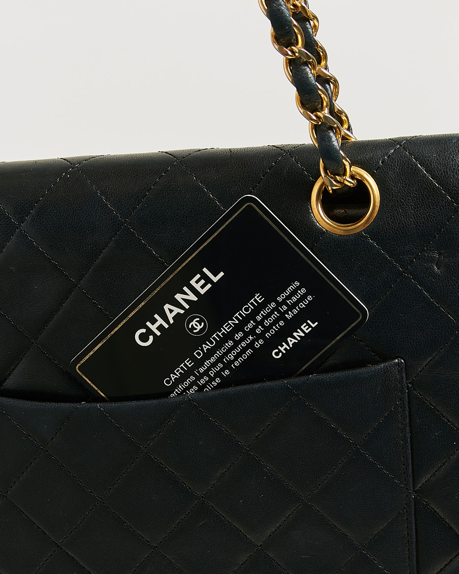 Herren | Pre-Owned & Vintage Bags | Chanel Pre-Owned | Classic Double Flap Square Medium Lambskin Black