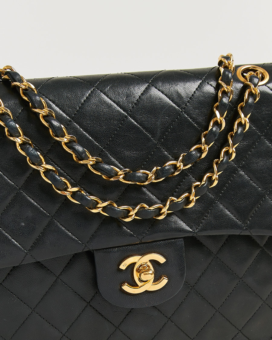 Herren | Pre-Owned & Vintage Bags | Chanel Pre-Owned | Classic Double Flap Square Medium Lambskin Black