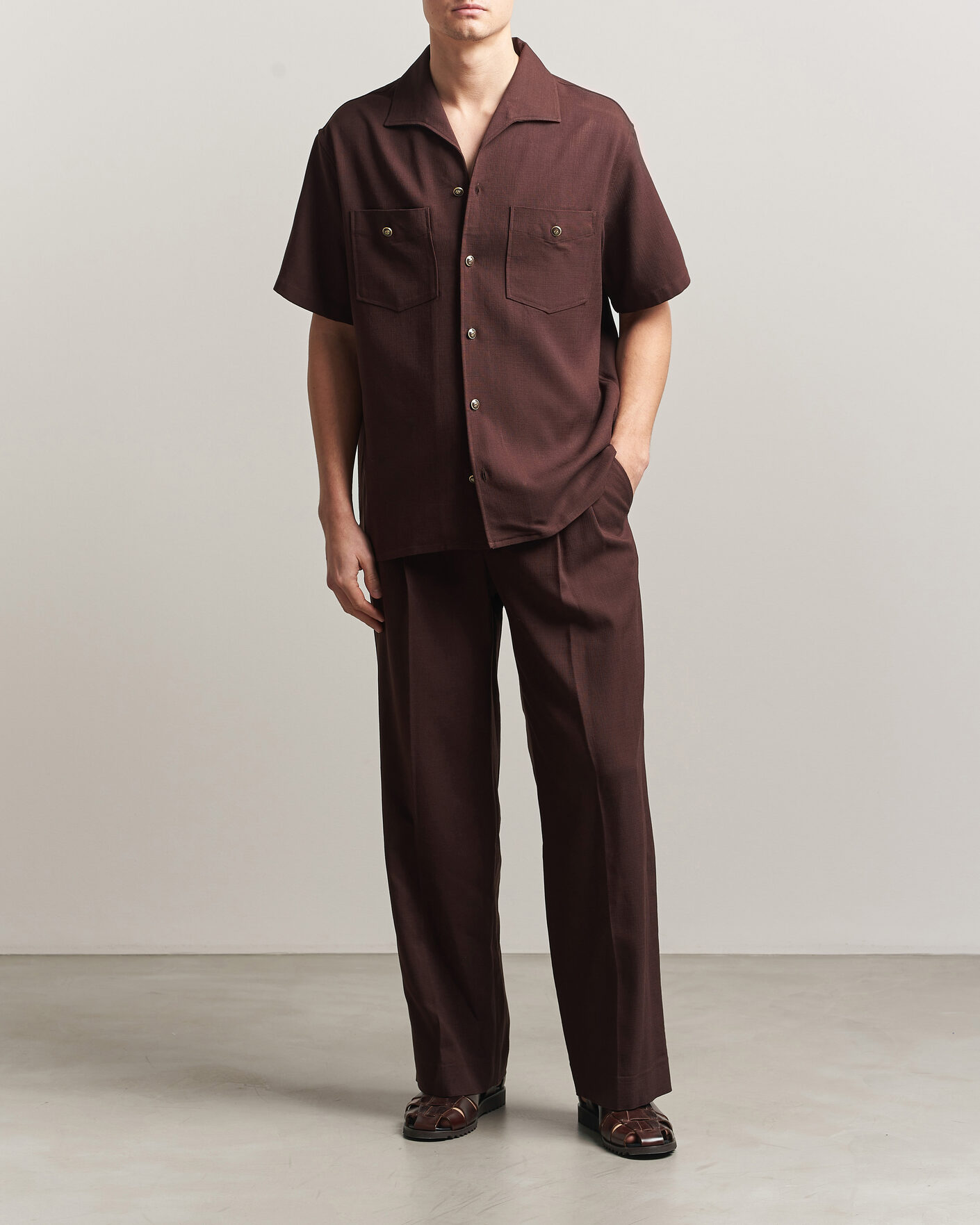 Herren | Hemden | Drôle de Monsieur | Viscose Resort Shirt Brown
