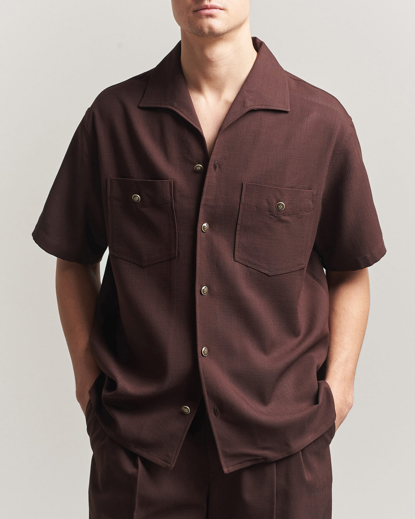 Herren | Hemden | Drôle de Monsieur | Viscose Resort Shirt Brown
