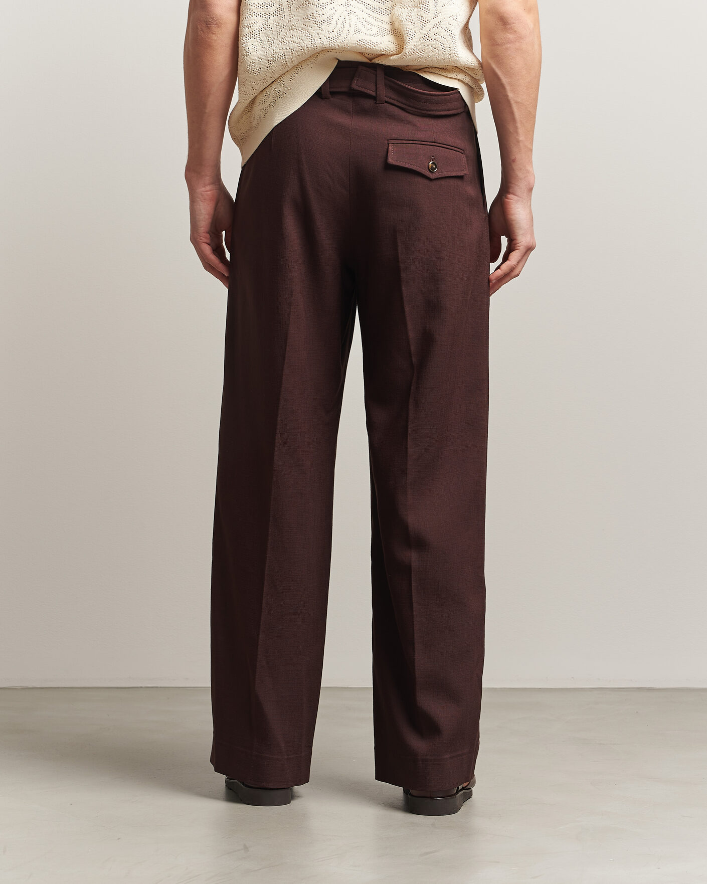 Herren | Hosen | Drôle de Monsieur | Viscose Pleated Trousers Brown