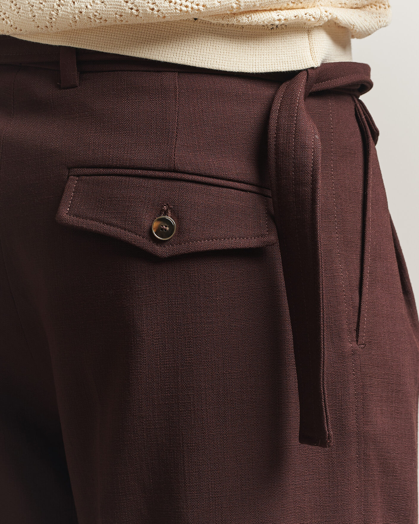Herren | Hosen | Drôle de Monsieur | Viscose Pleated Trousers Brown