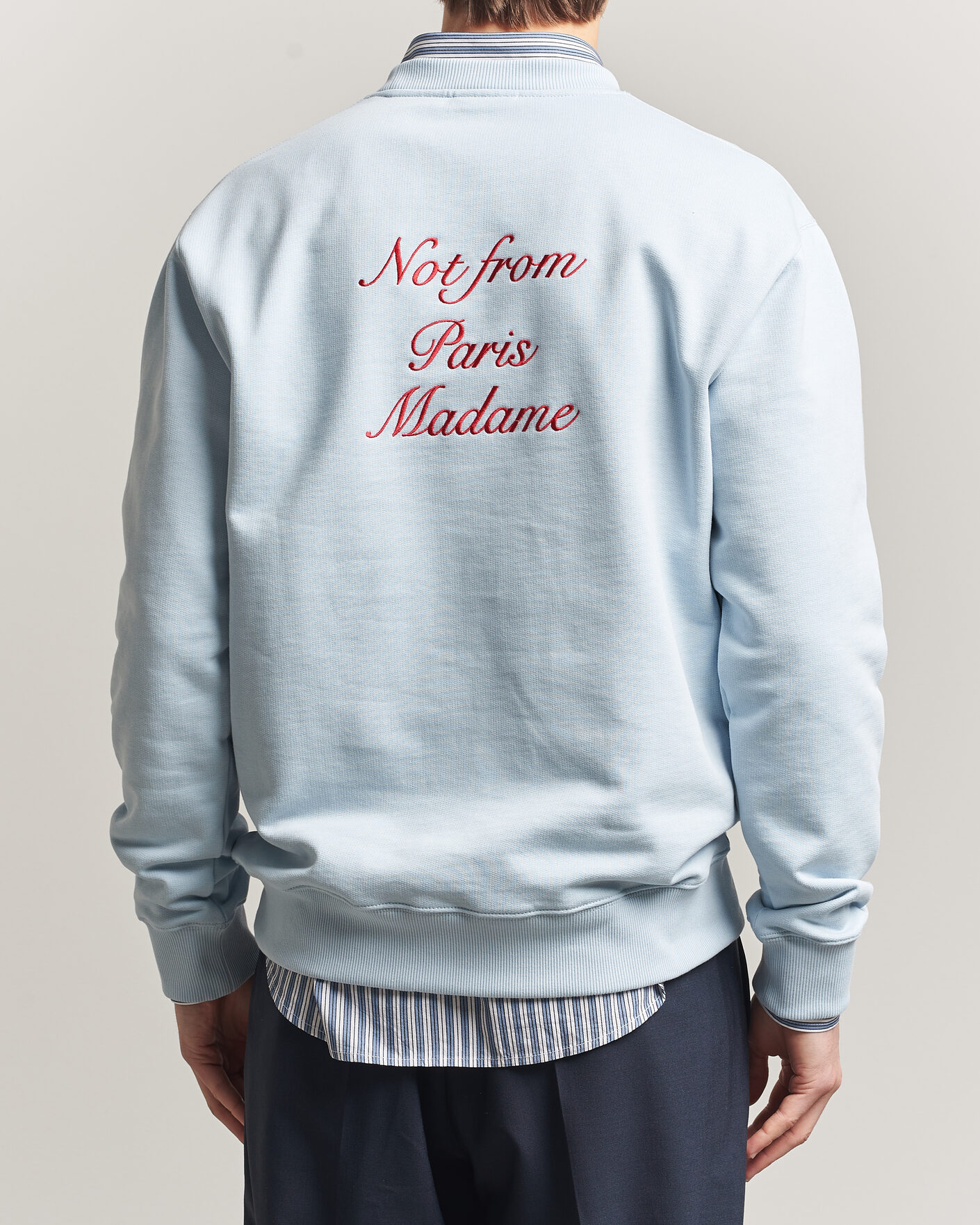 Herren | Pullover | Drôle de Monsieur | Slogan Cursive Sweatshirt Light Blue