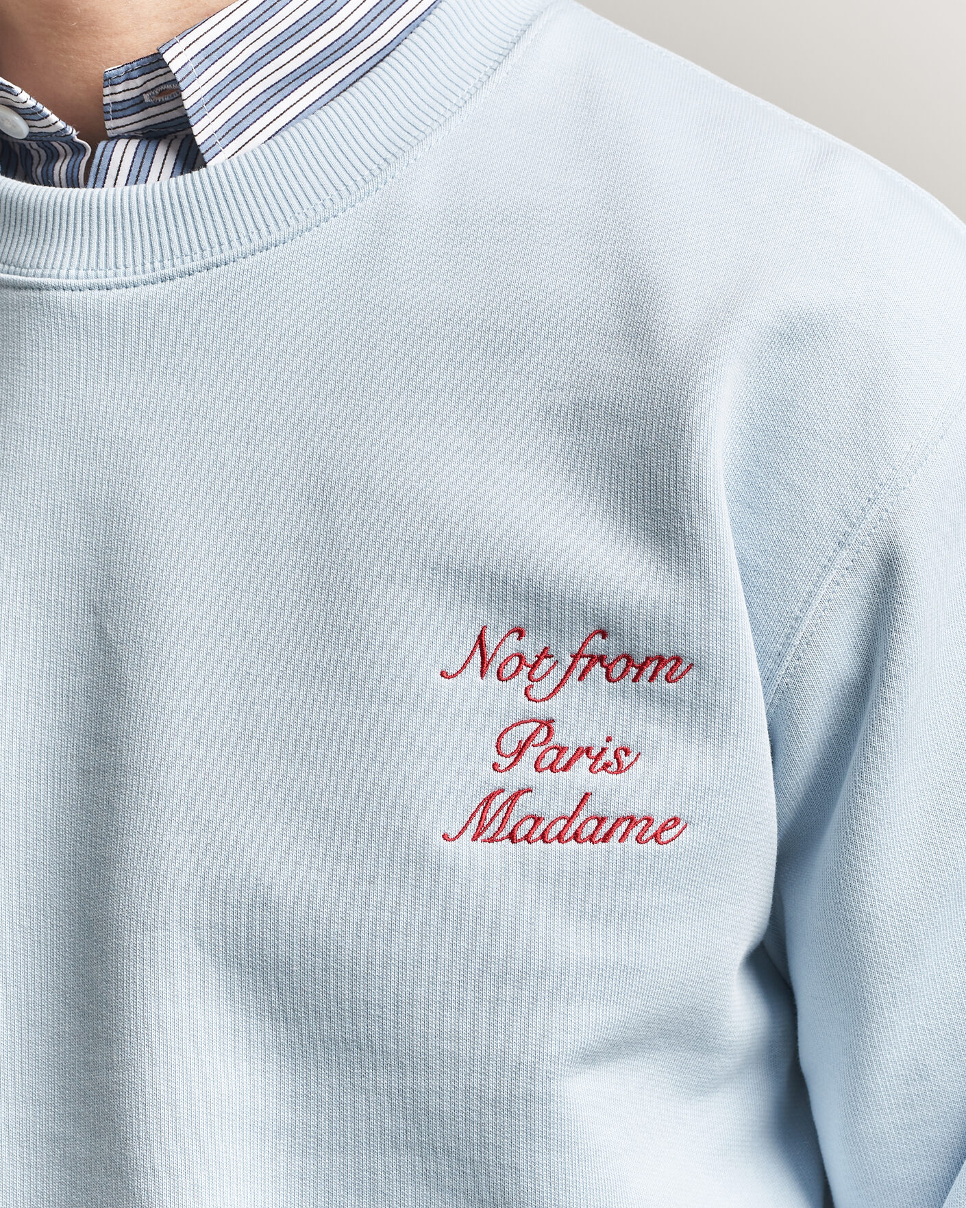 Herren | Pullover | Drôle de Monsieur | Slogan Cursive Sweatshirt Light Blue