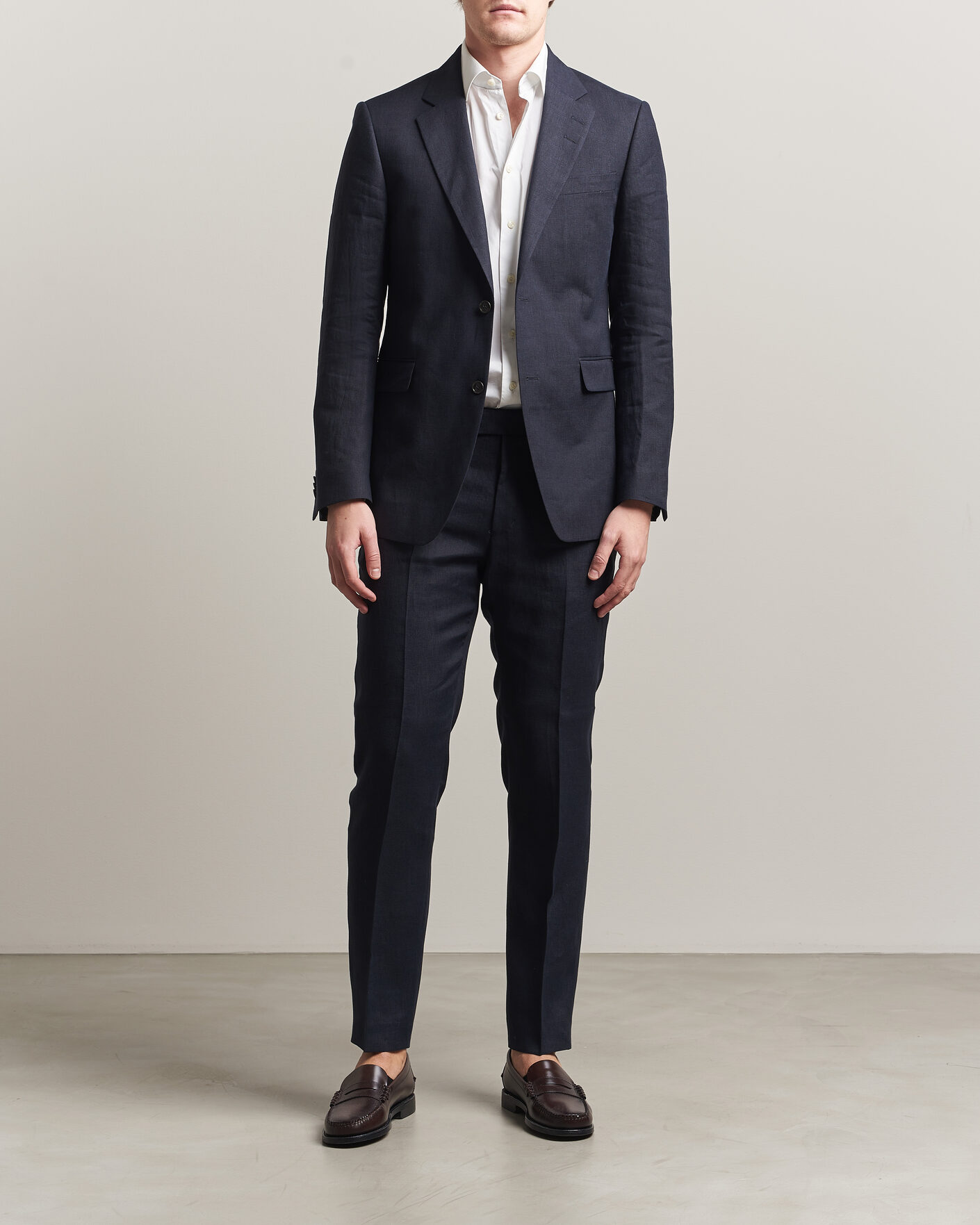 Herren | Hosen | Tiger of Sweden | Tenuta Linen Suit Trousers Midnight Blue
