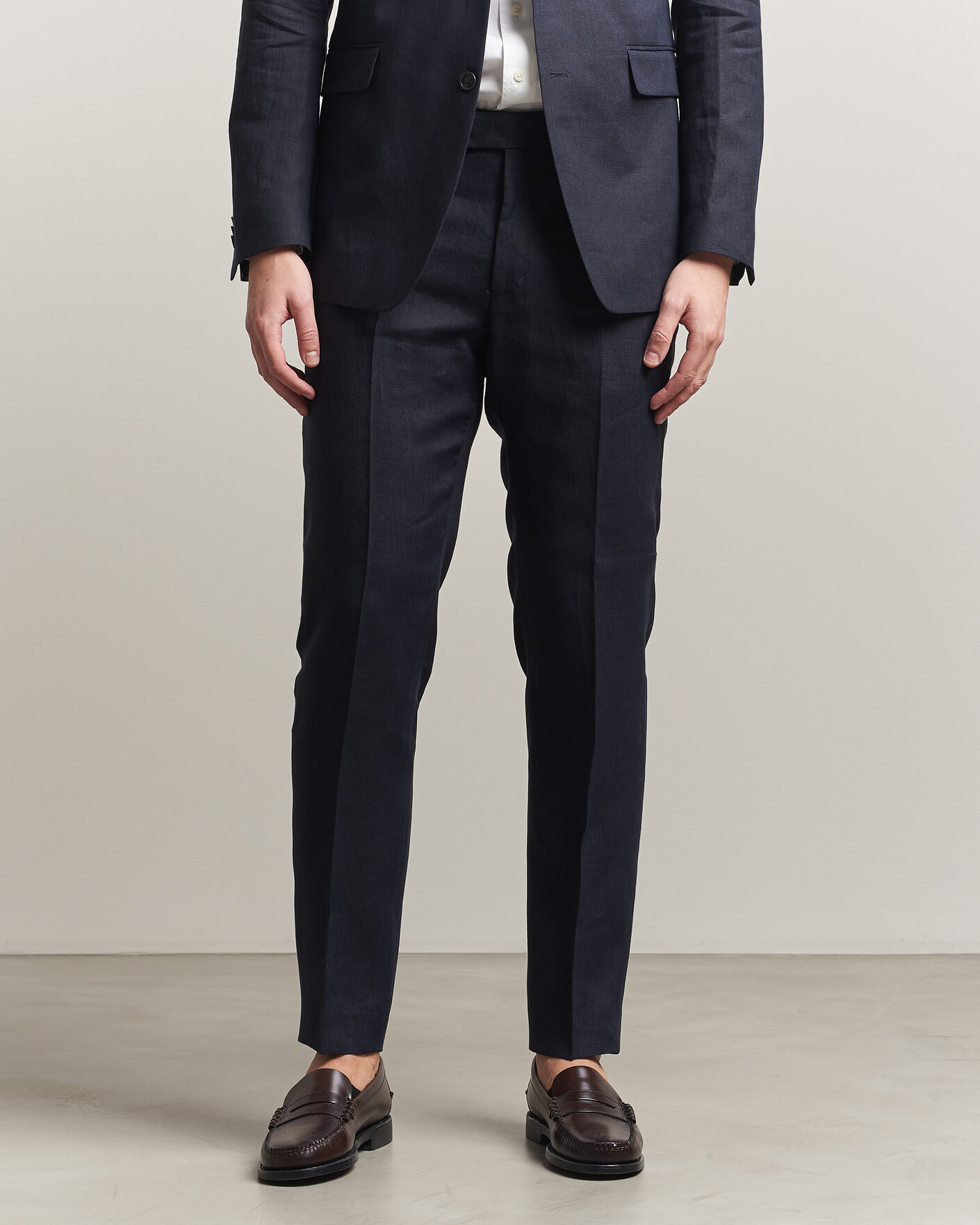 Herren | Hosen | Tiger of Sweden | Tenuta Linen Suit Trousers Midnight Blue