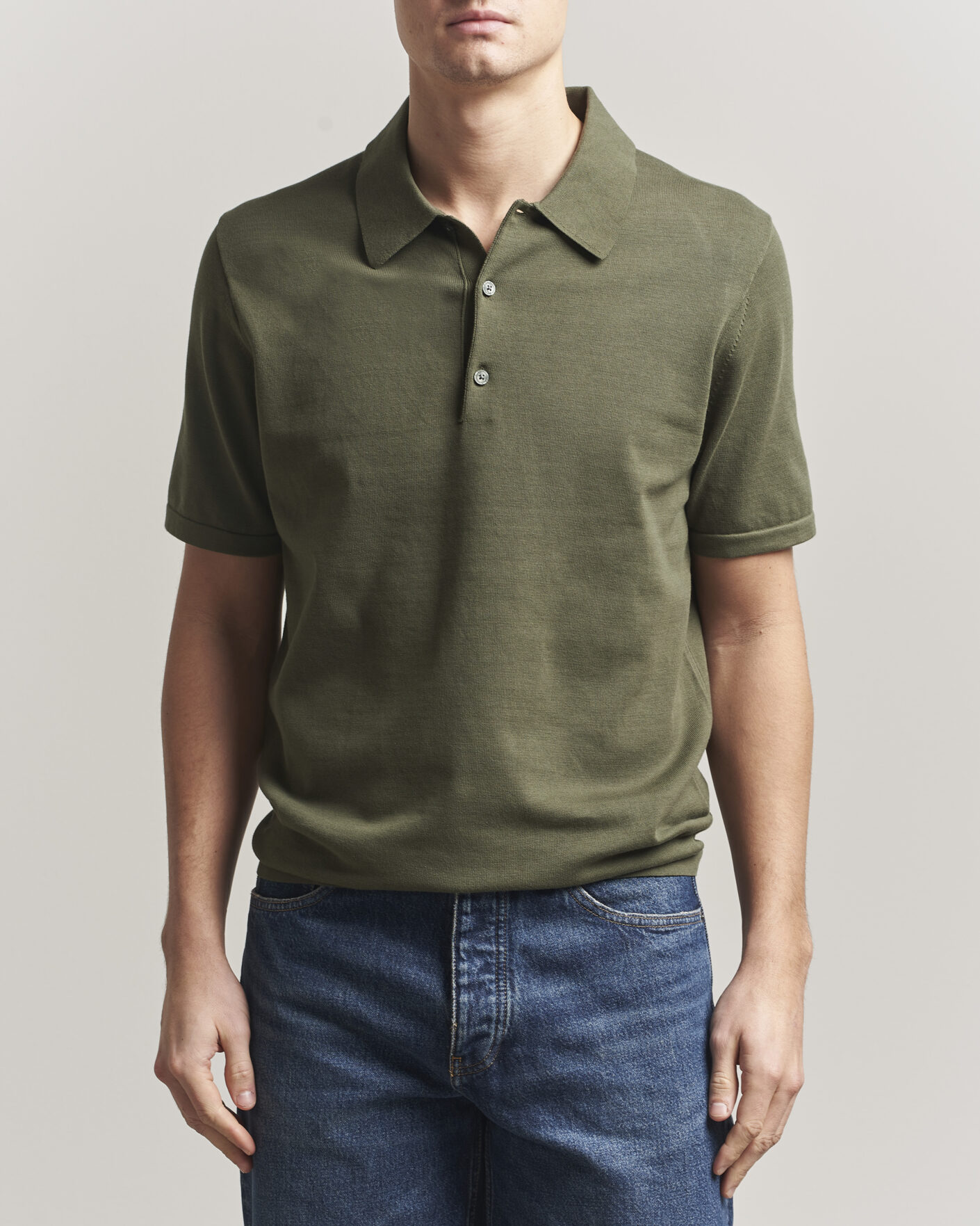 Herren | Poloshirts | Tiger of Sweden | Erros Cotton Knitted Polo Kalamata Green