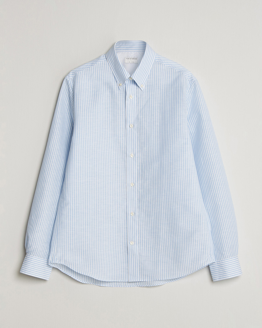 Herren | Hemden | Tiger of Sweden | Bjorn Cotton/Linen Striped Shirt Heaven