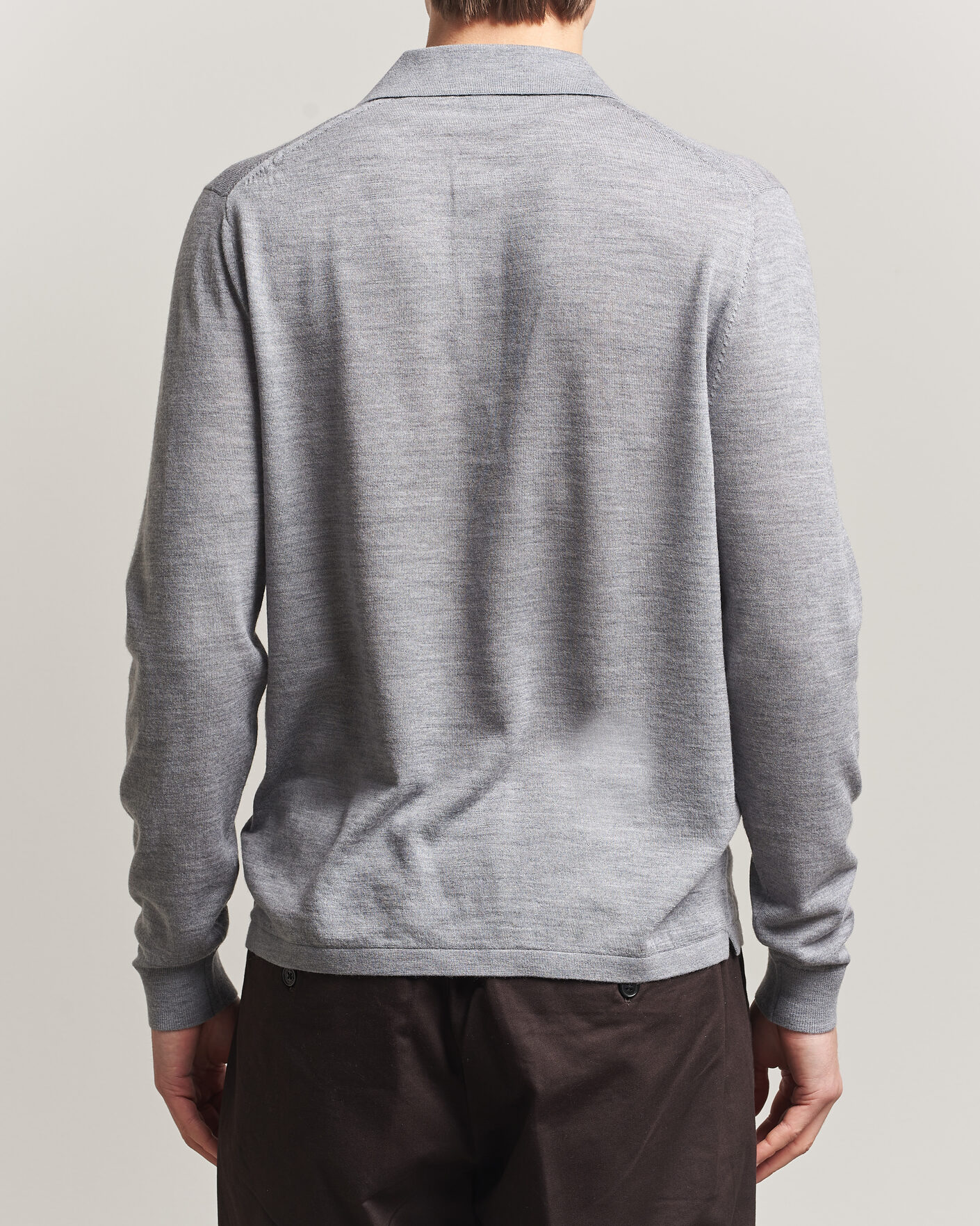 Herren | Pullover | Tiger of Sweden | Eross Merino Knitted Polo Grey Melange