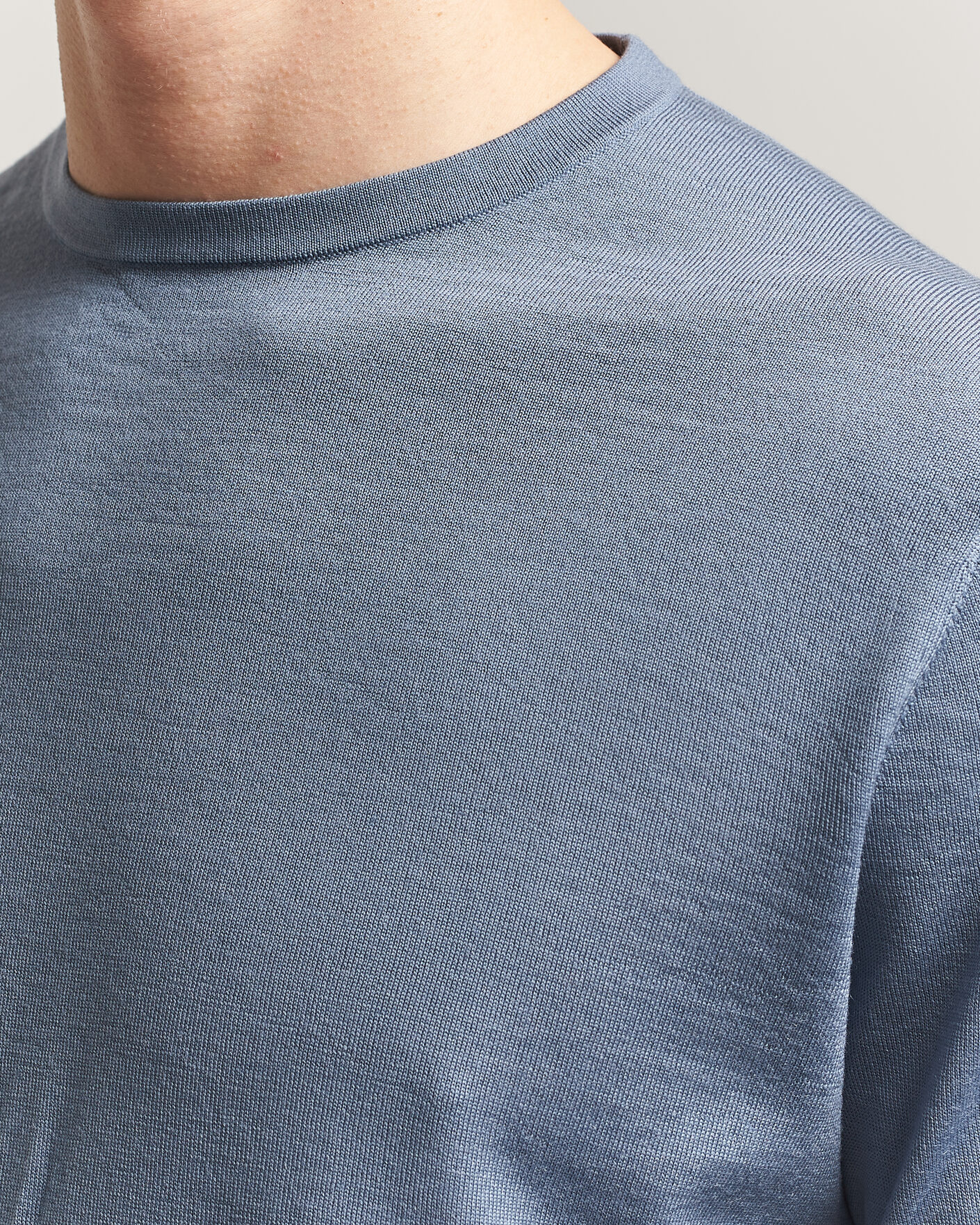 Herren | Pullover | Tiger of Sweden | Connor Merino Knitted Crew Neck Dull Blue
