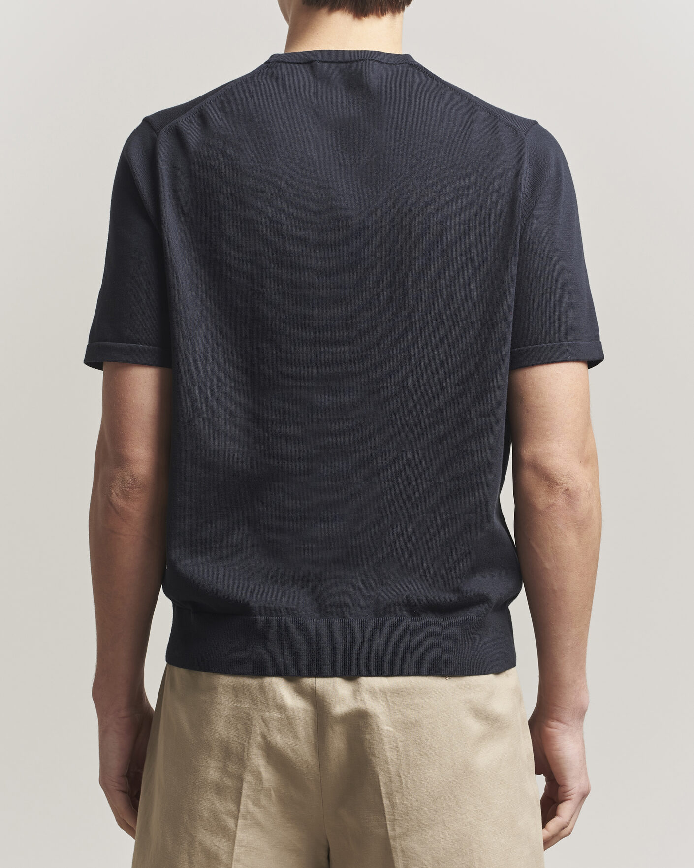 Herren | T-Shirts | Tiger of Sweden | Connor Cotton Knitted T-Shirt Light Ink