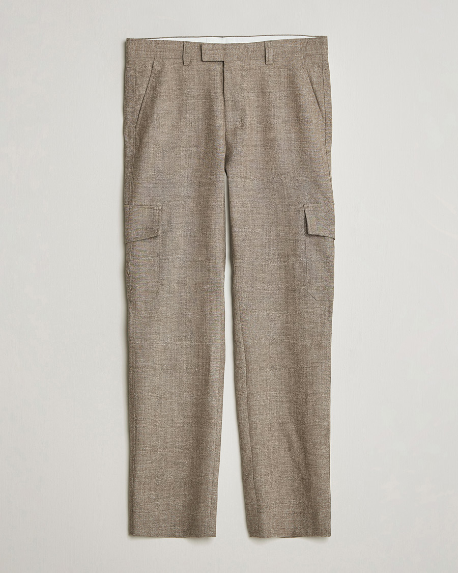 Herren | Hosen | Tiger of Sweden | Mend Wool/Linen Cargo Trousers Sawgrass Brown