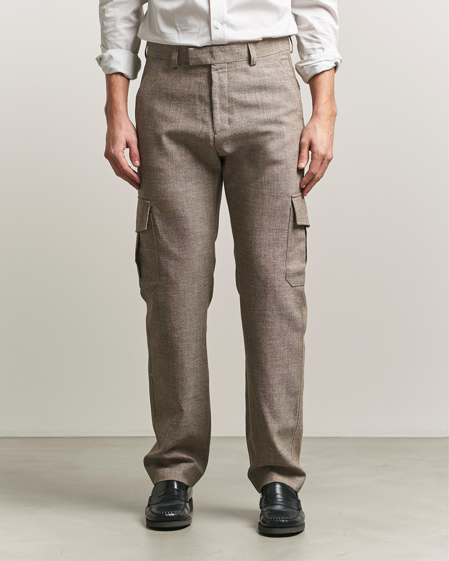 Herren | Hosen | Tiger of Sweden | Mend Wool/Linen Cargo Trousers Sawgrass Brown