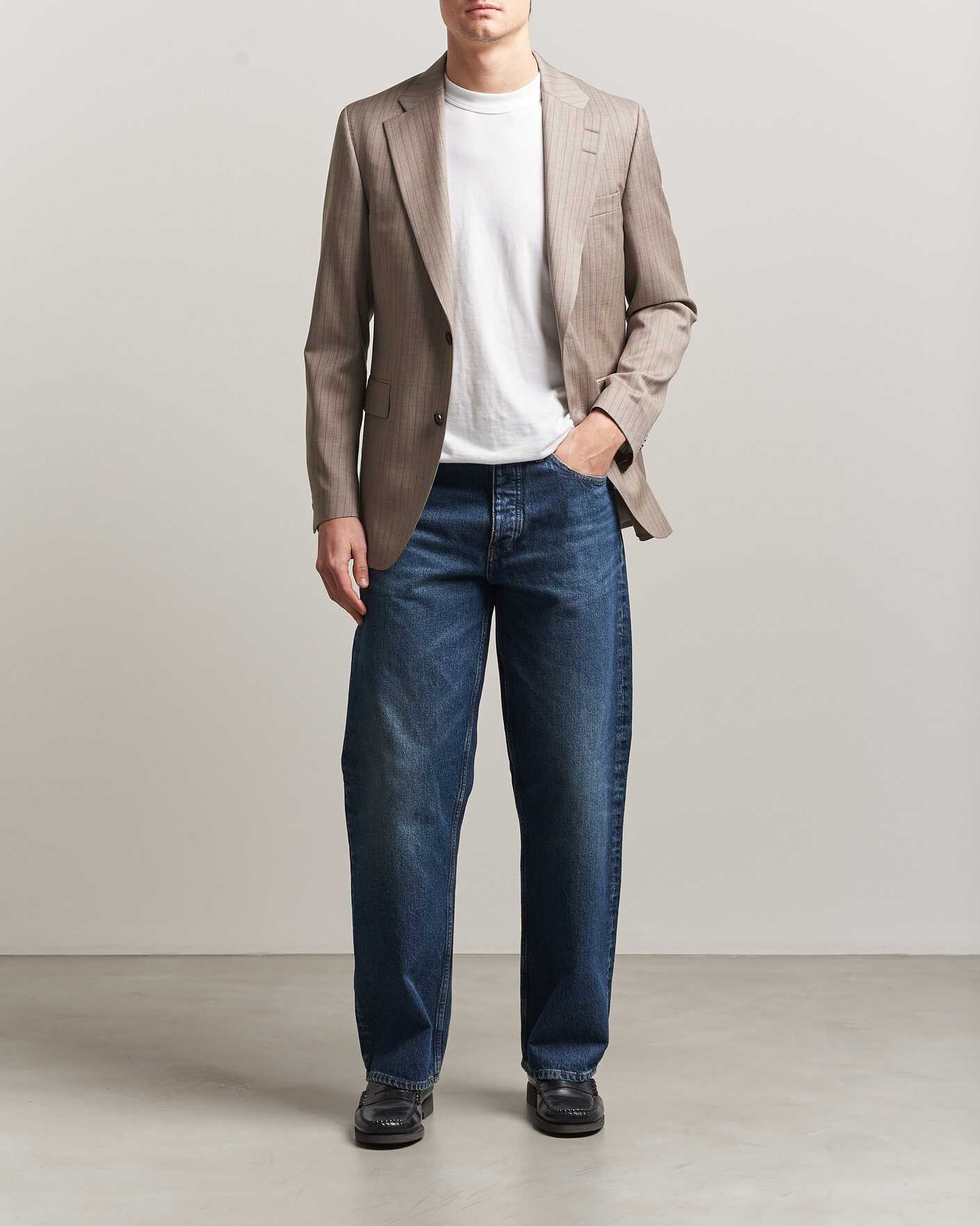 Herren | Sakkos | Tiger of Sweden | Ease Wool Pinstriped Blazer Clay