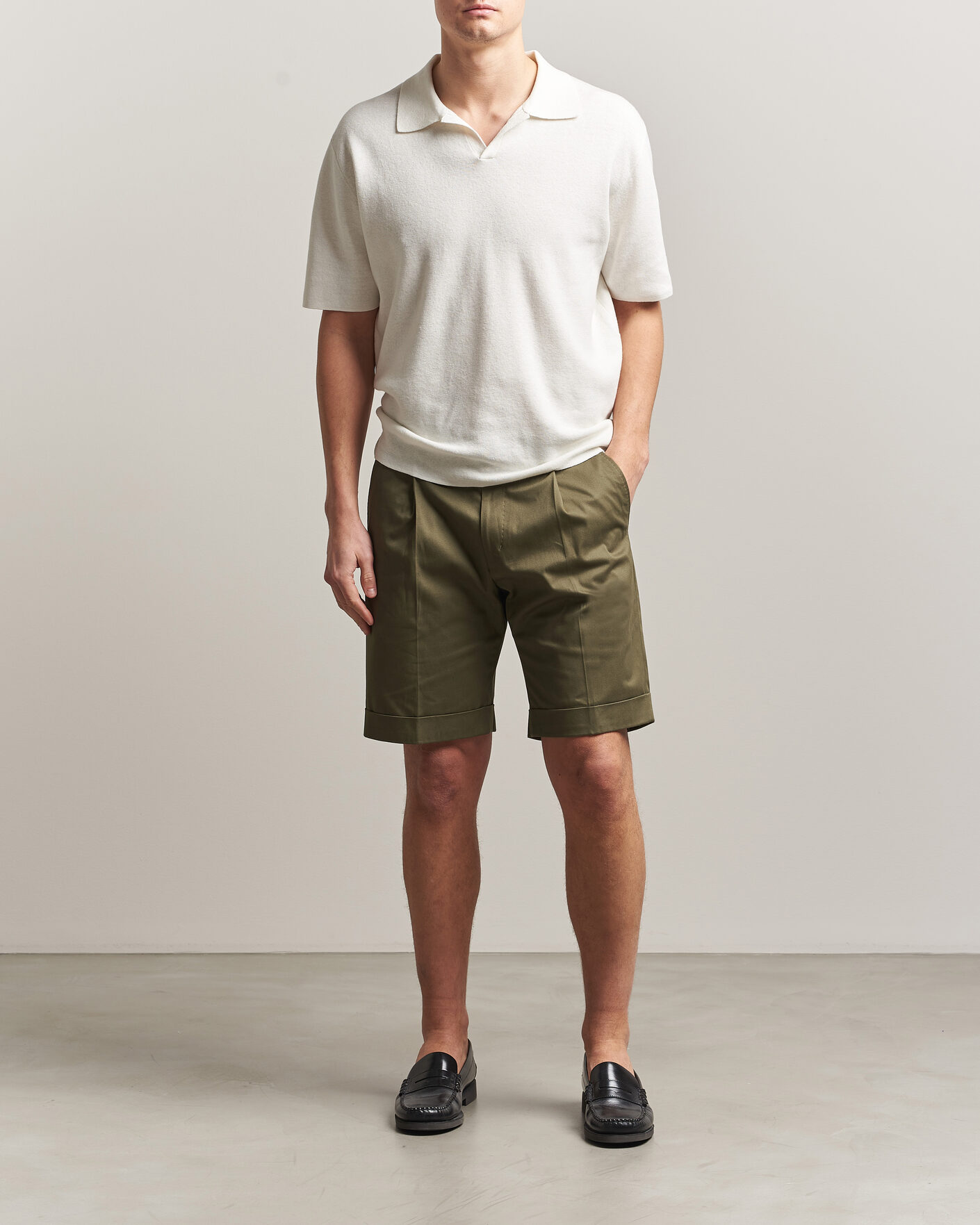 Herren | Shorts | Tiger of Sweden | Tenut Cotton Chino Shorts Kalamata Green