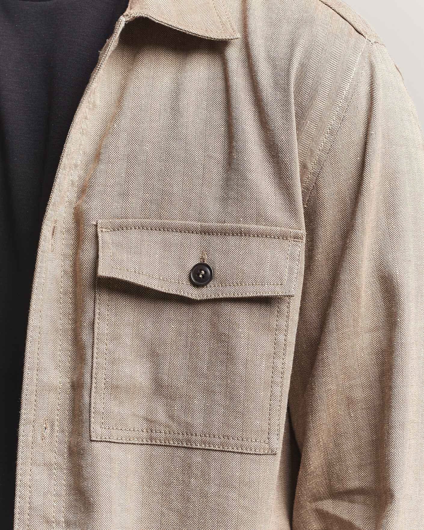 Herren | Hemden | Tiger of Sweden | Bishop Linen Overshirt Vintage Beige