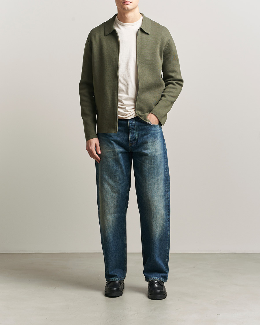 Herren | Pullover | Tiger of Sweden | Celyn Knitted Full Zip Kalamata Green