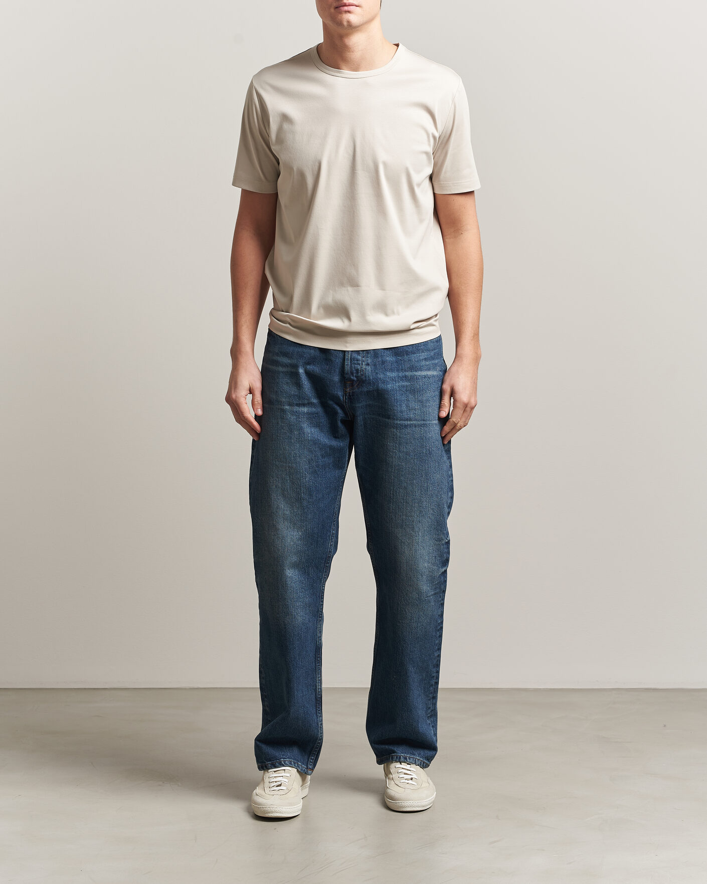 Herren | T-Shirts | Tiger of Sweden | Olaf Mercerized Cotton T-Shirt Seline Grey