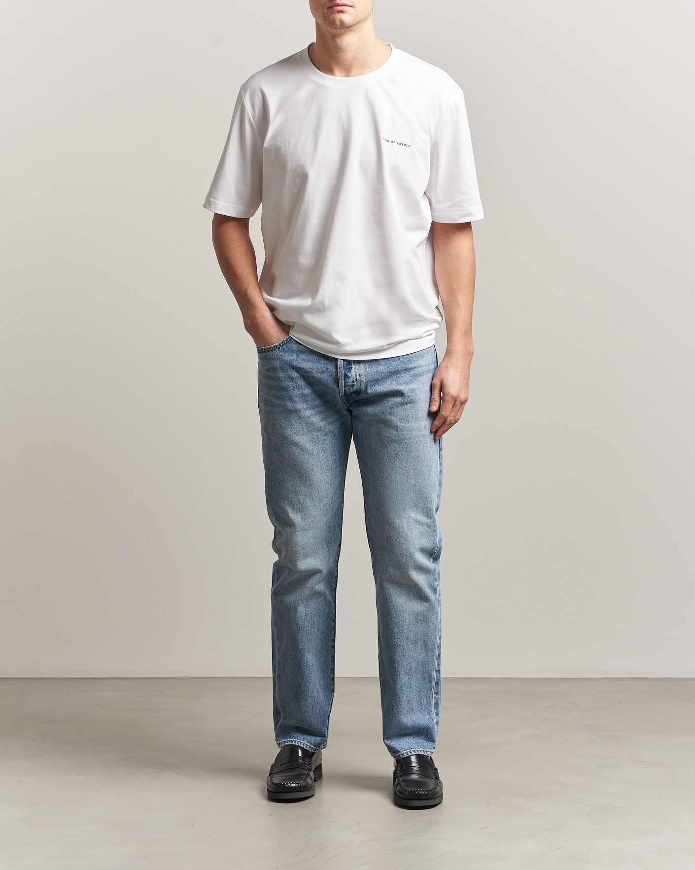 Herren | T-Shirts | Tiger of Sweden | Pro Cotton Logo T-Shirt Pure White