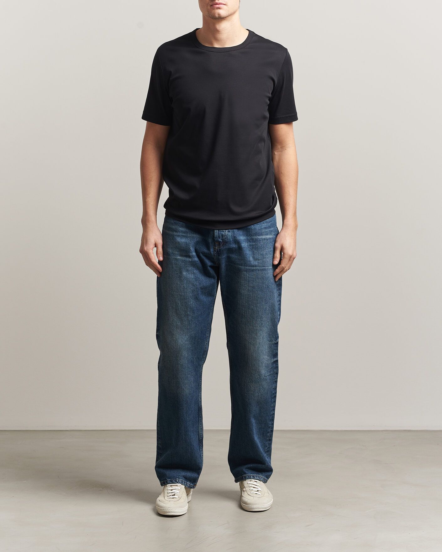 Herren | T-Shirts | Tiger of Sweden | Olaf Mercerized Cotton T-Shirt Black