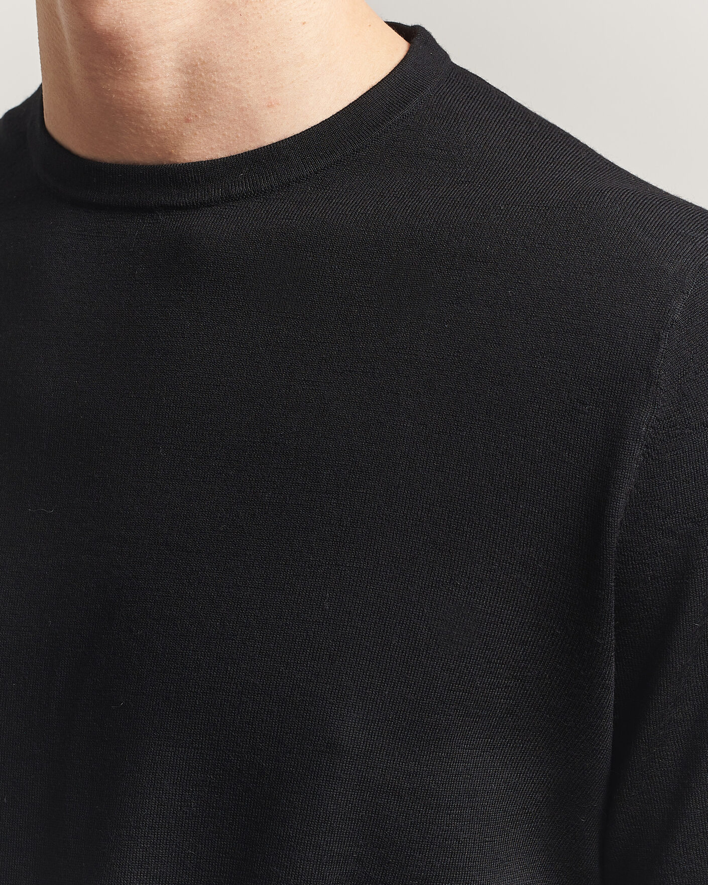 Herren | T-Shirts | Tiger of Sweden | Connor Knitted Crew Neck T-Shirt Black