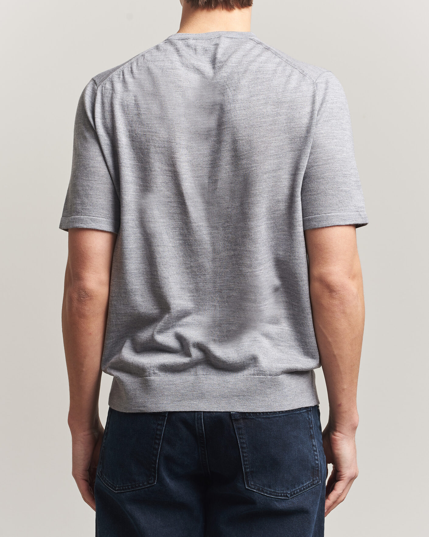 Herren | T-Shirts | Tiger of Sweden | Connor Knitted Crew Neck T-Shirt Grey Melange