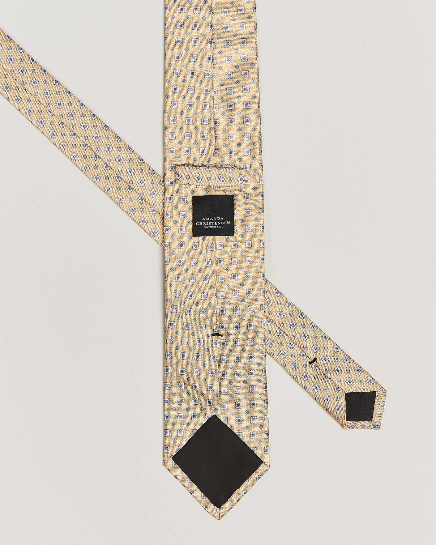 Herren | Krawatten | Amanda Christensen | Silk Oxford 8cm Flower Tie Yellow