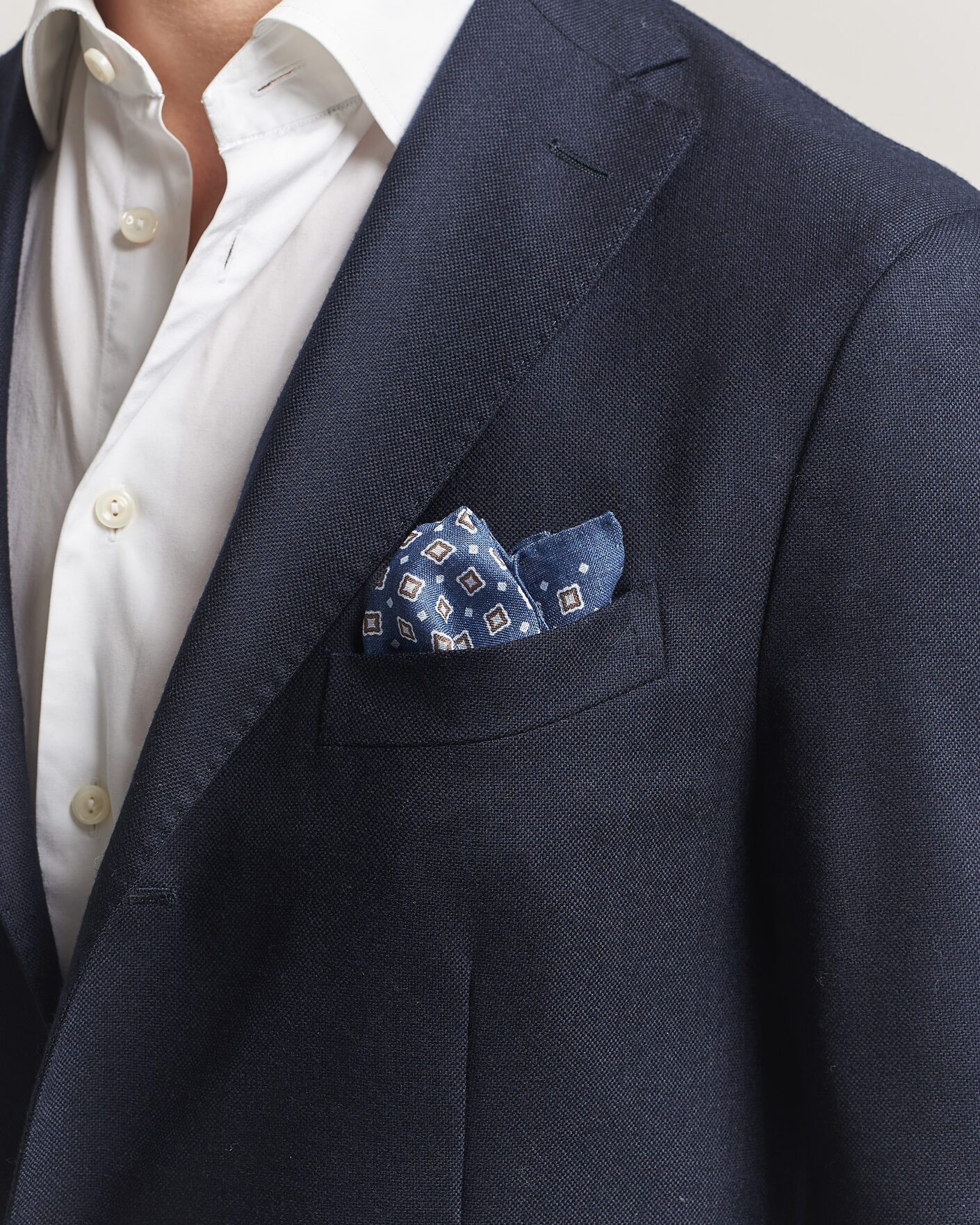 Herren | Einstecktücher | Amanda Christensen | Linen Medallion Pocket Square Navy